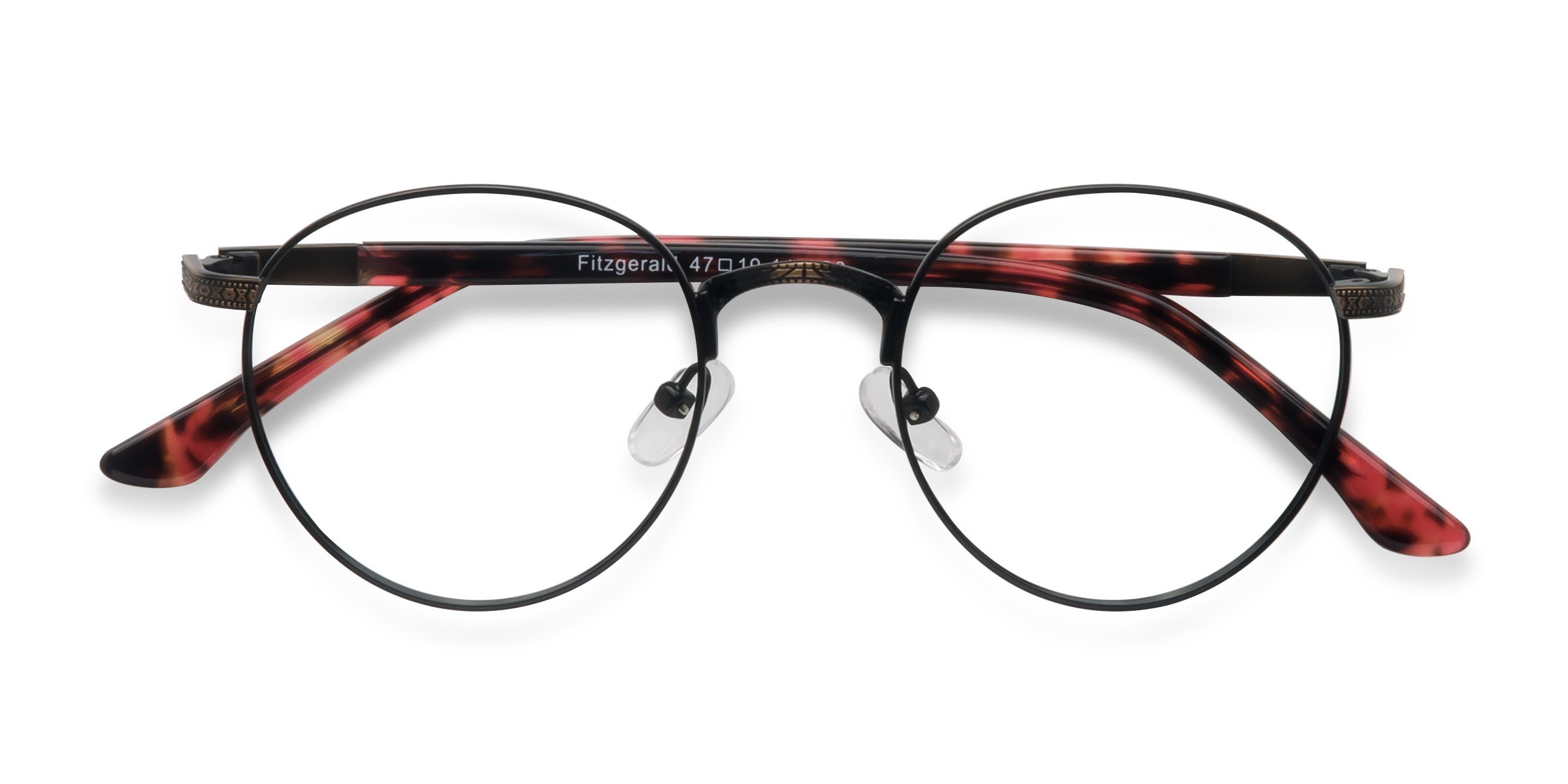 Matte Black And Tortoise Fitzgerald -  Metal Eyeglasses