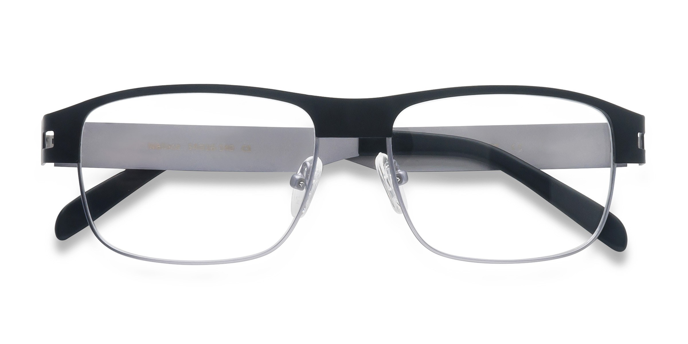 Matte Black Wallace -  Metal Eyeglasses