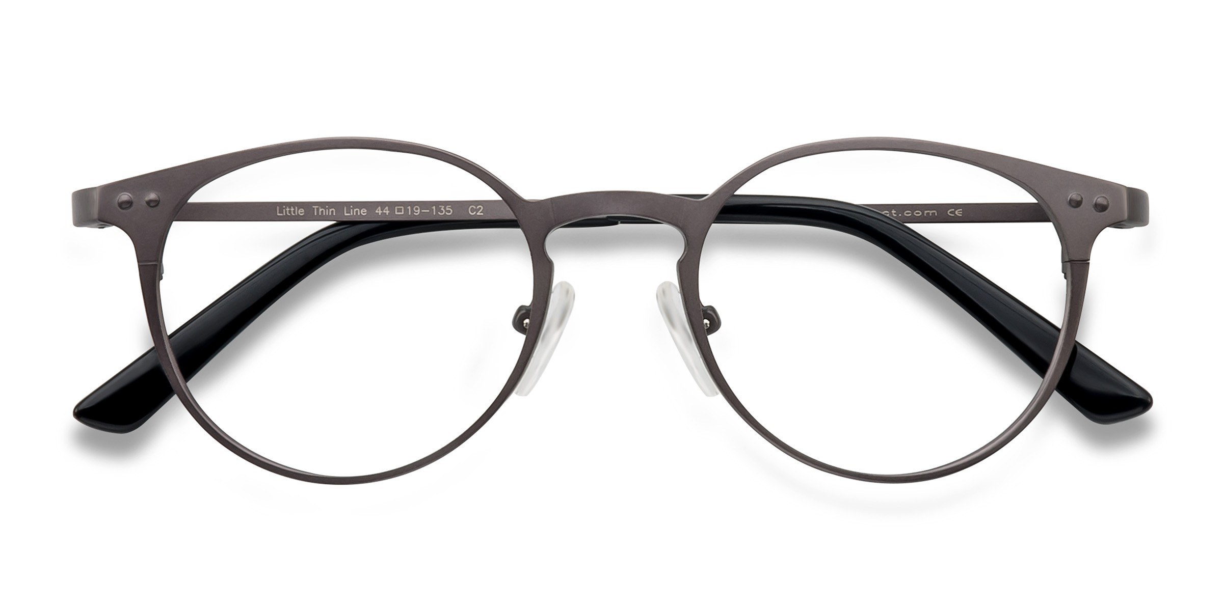 Gunmetal Little Thin Line -  Metal Eyeglasses