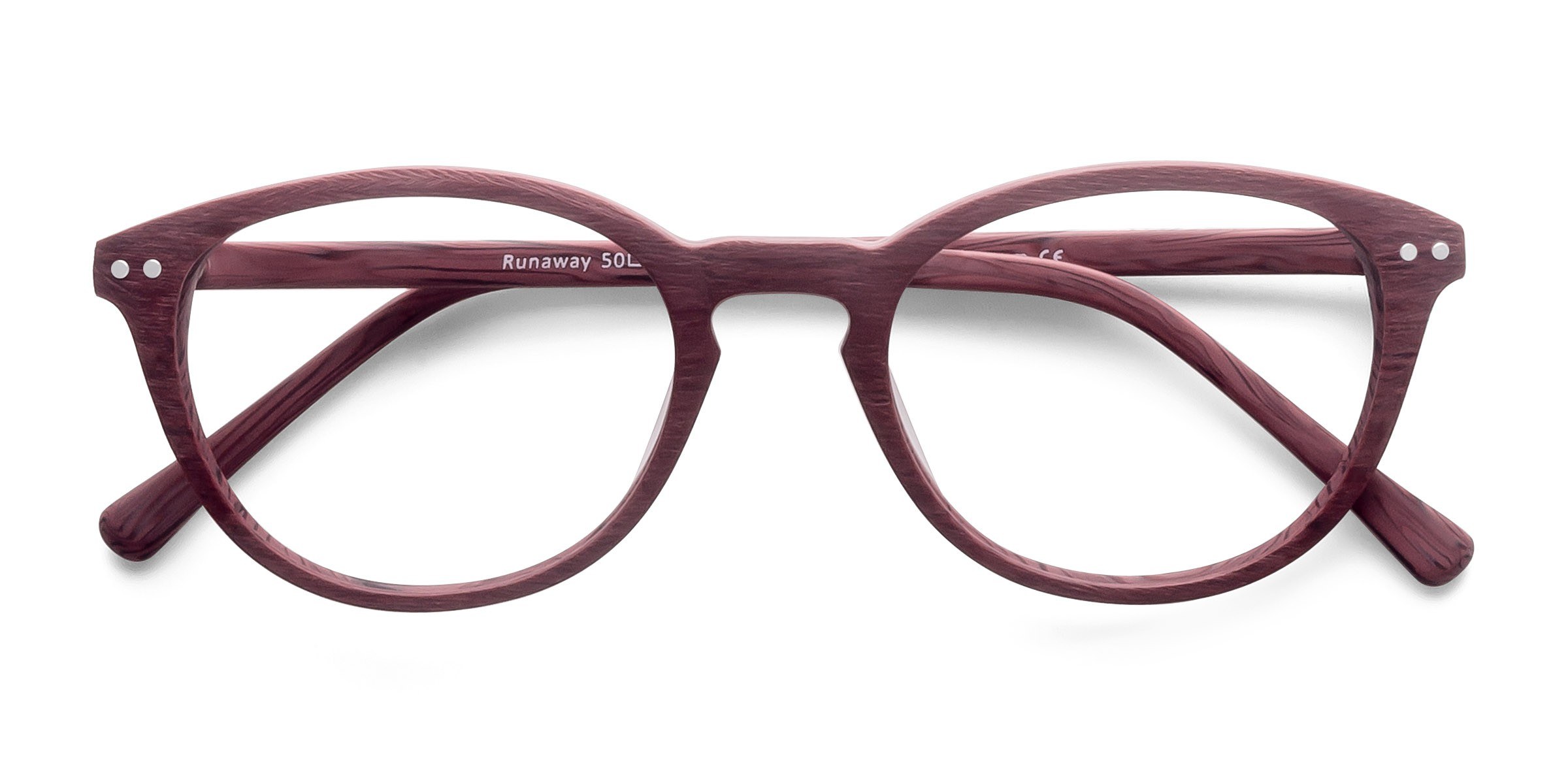 Burgundy Runaway -  Wood-texture Lunettes de vue