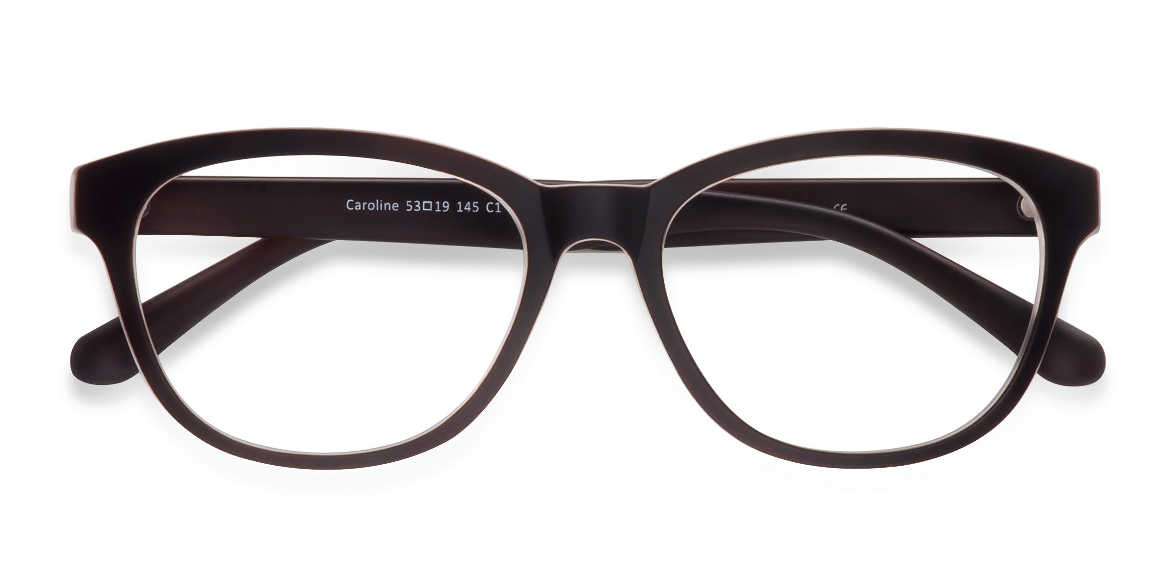 Matte Brown Caroline -  Plastique Lunettes de vue