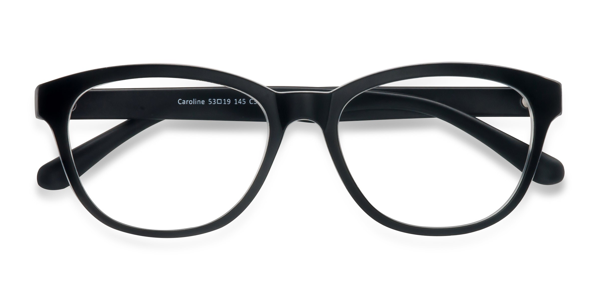 Matte Black Caroline -  Plastique Lunettes de vue