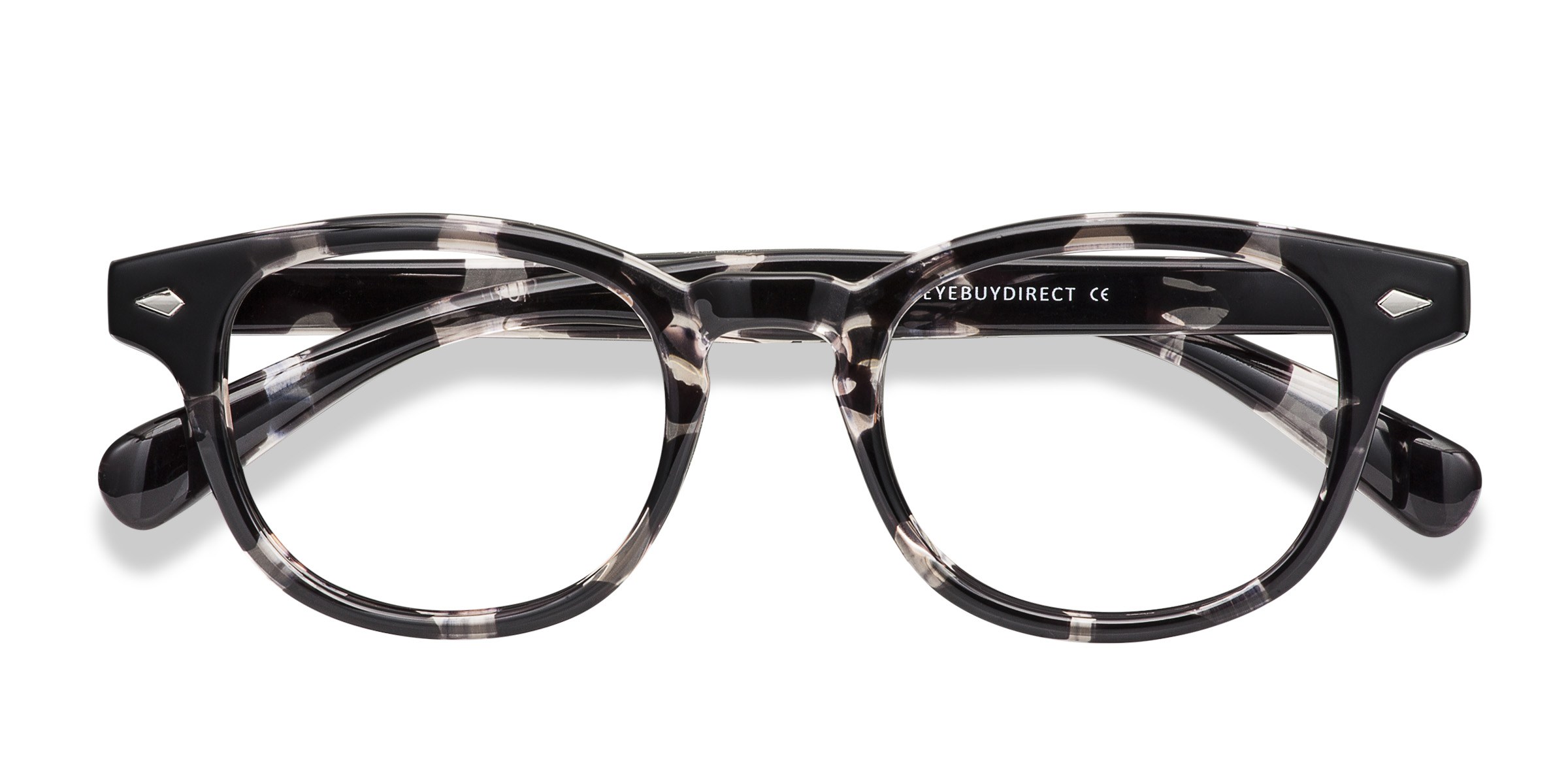 Gray Floral Atomic -  Plastic Eyeglasses
