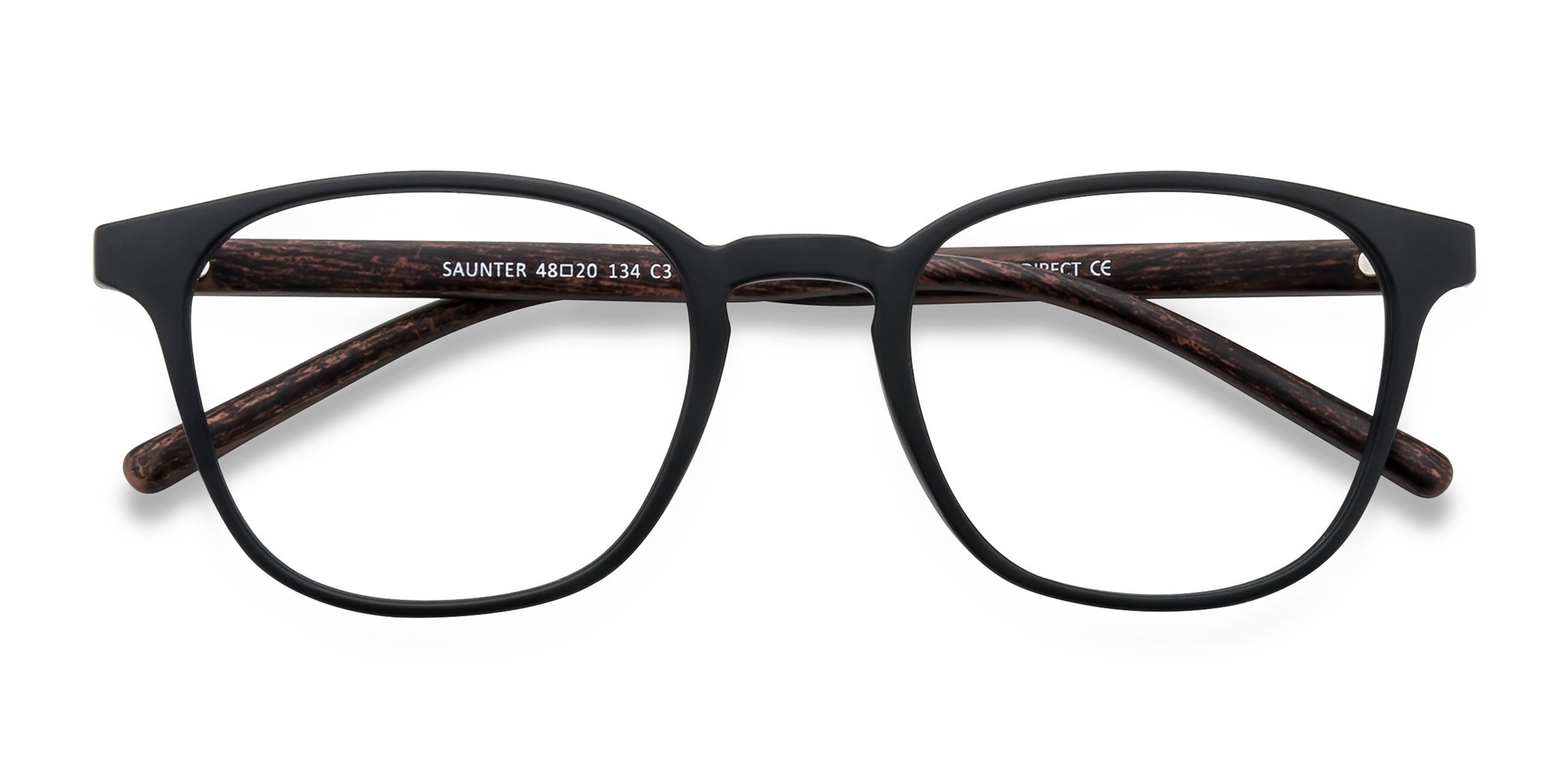 Matte Black Saunter -  Plastic Eyeglasses
