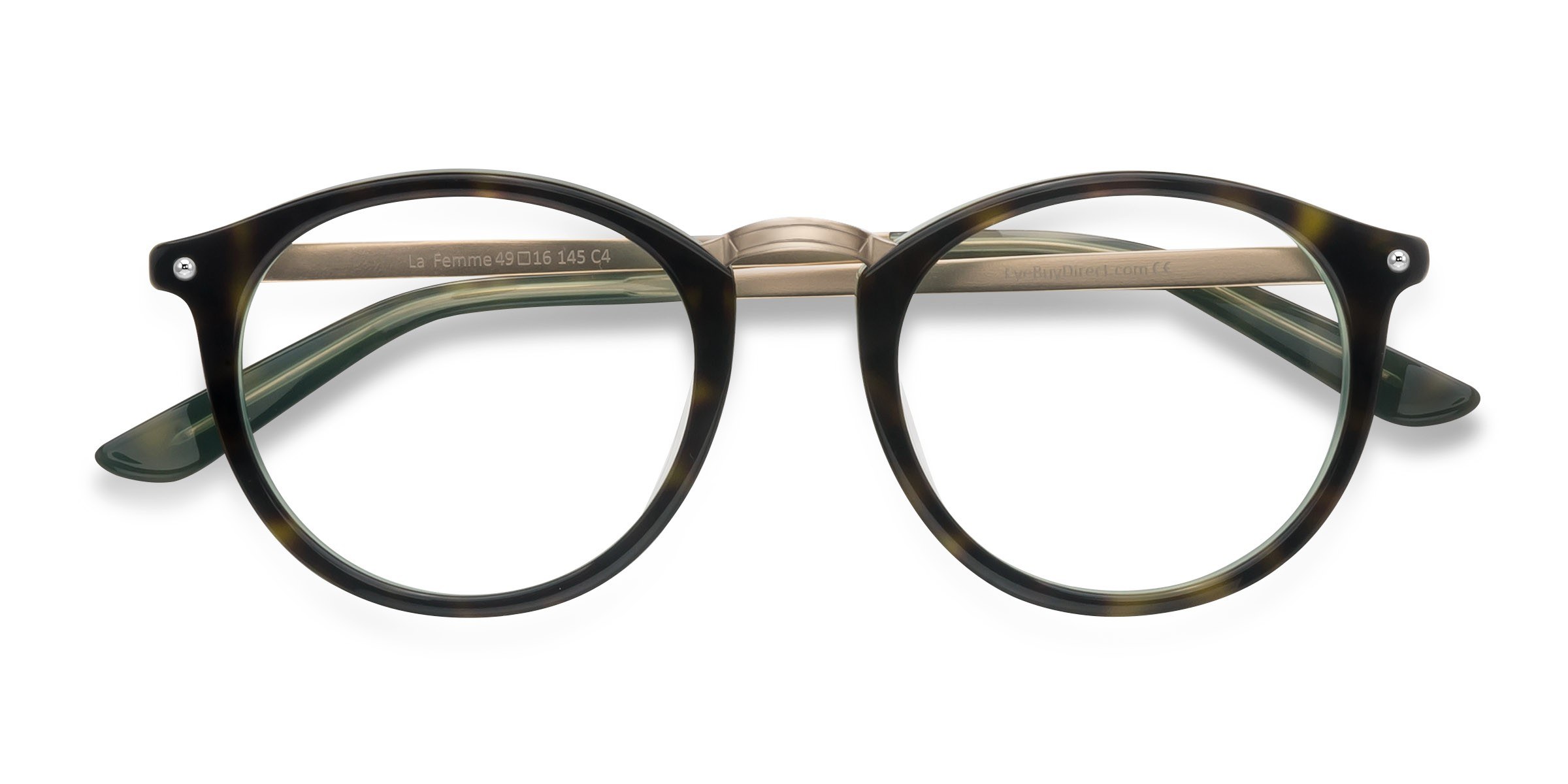Tortoise Green La Femme -  Acetate Eyeglasses