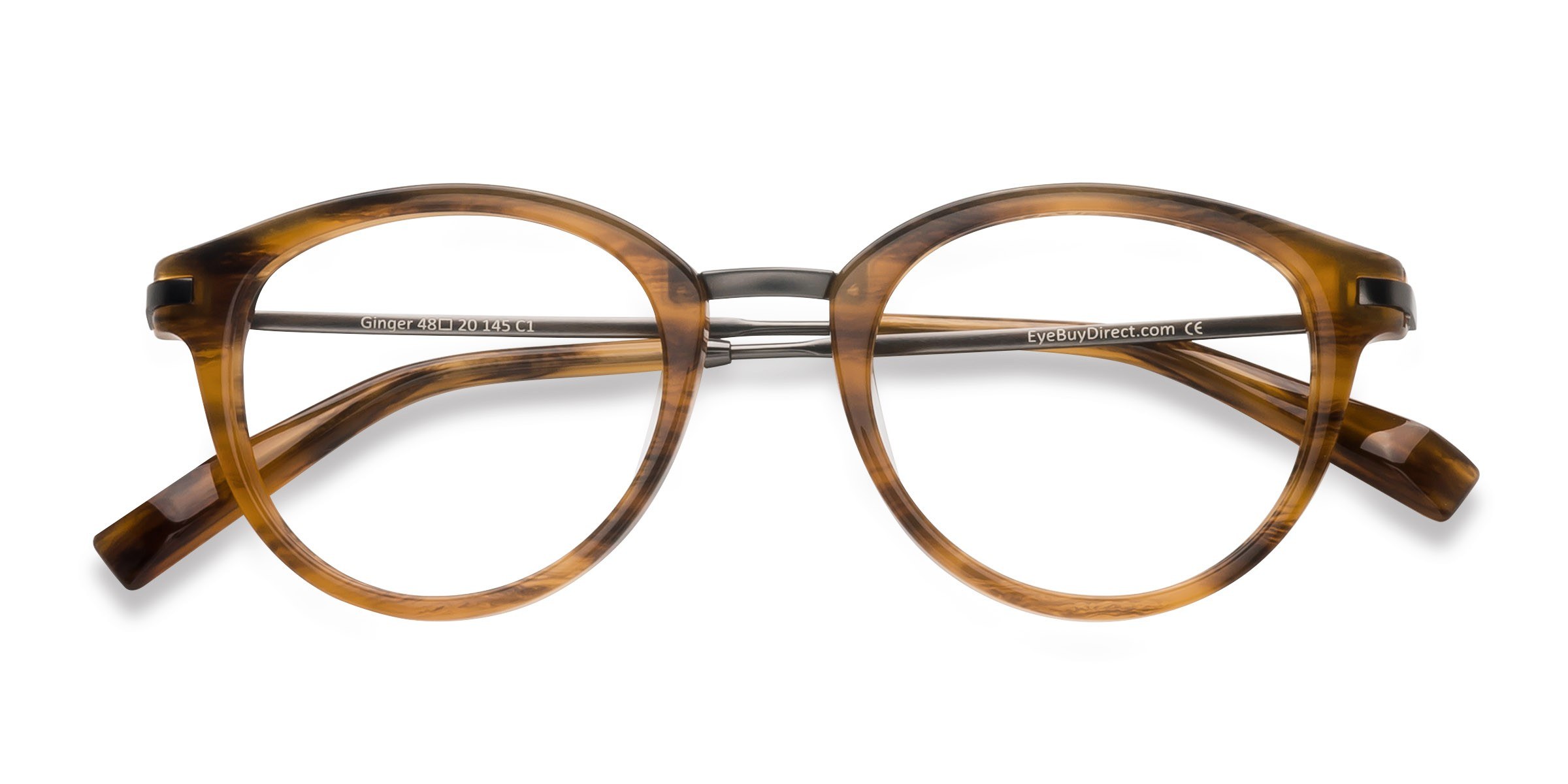 Brown Striped Ginger -  Métal Lunettes de vue