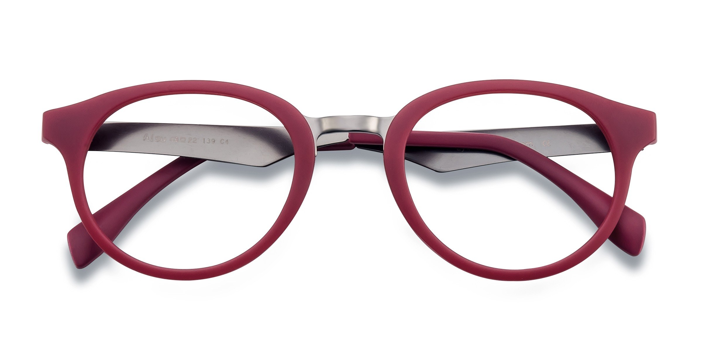 Matte Burgundy Aisu -  Metal Eyeglasses