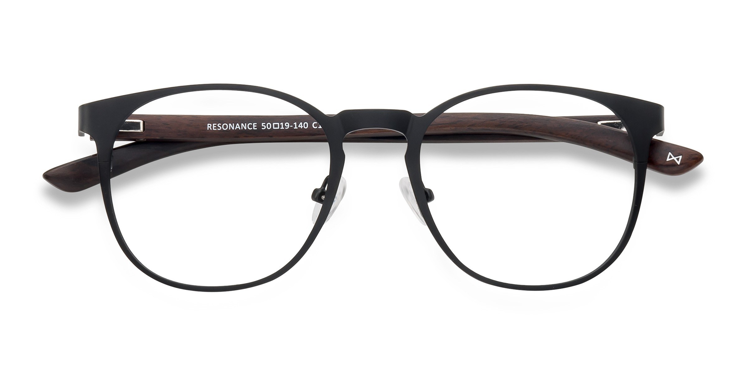 Charcoal And Walnut Resonance -  Wood-texture Eyeglasses