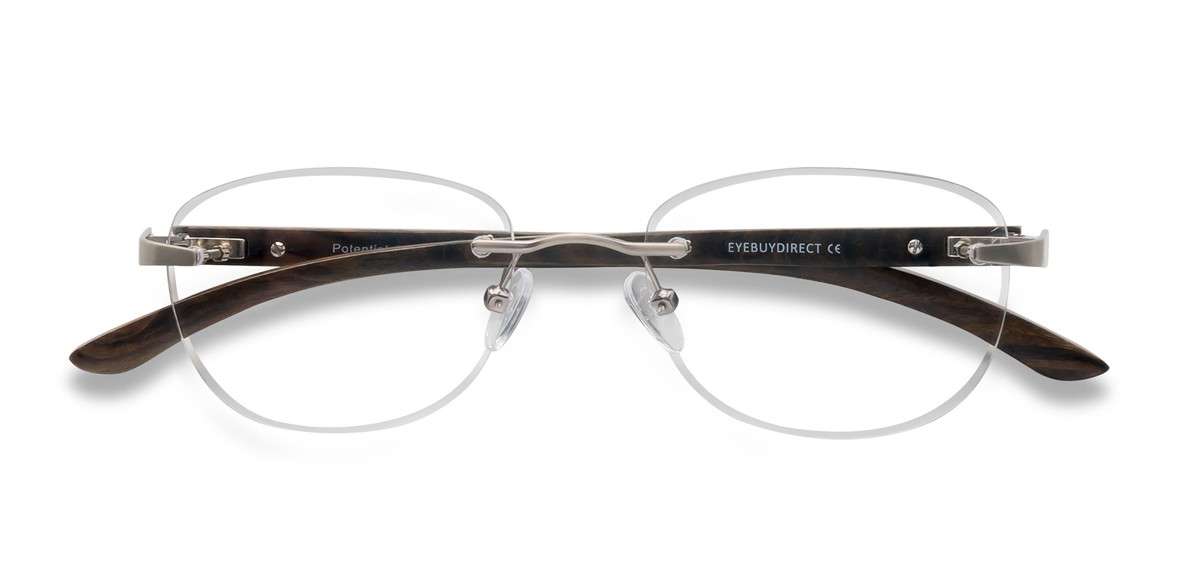 Silver Brown Potential -  Wood-texture Lunettes de vue