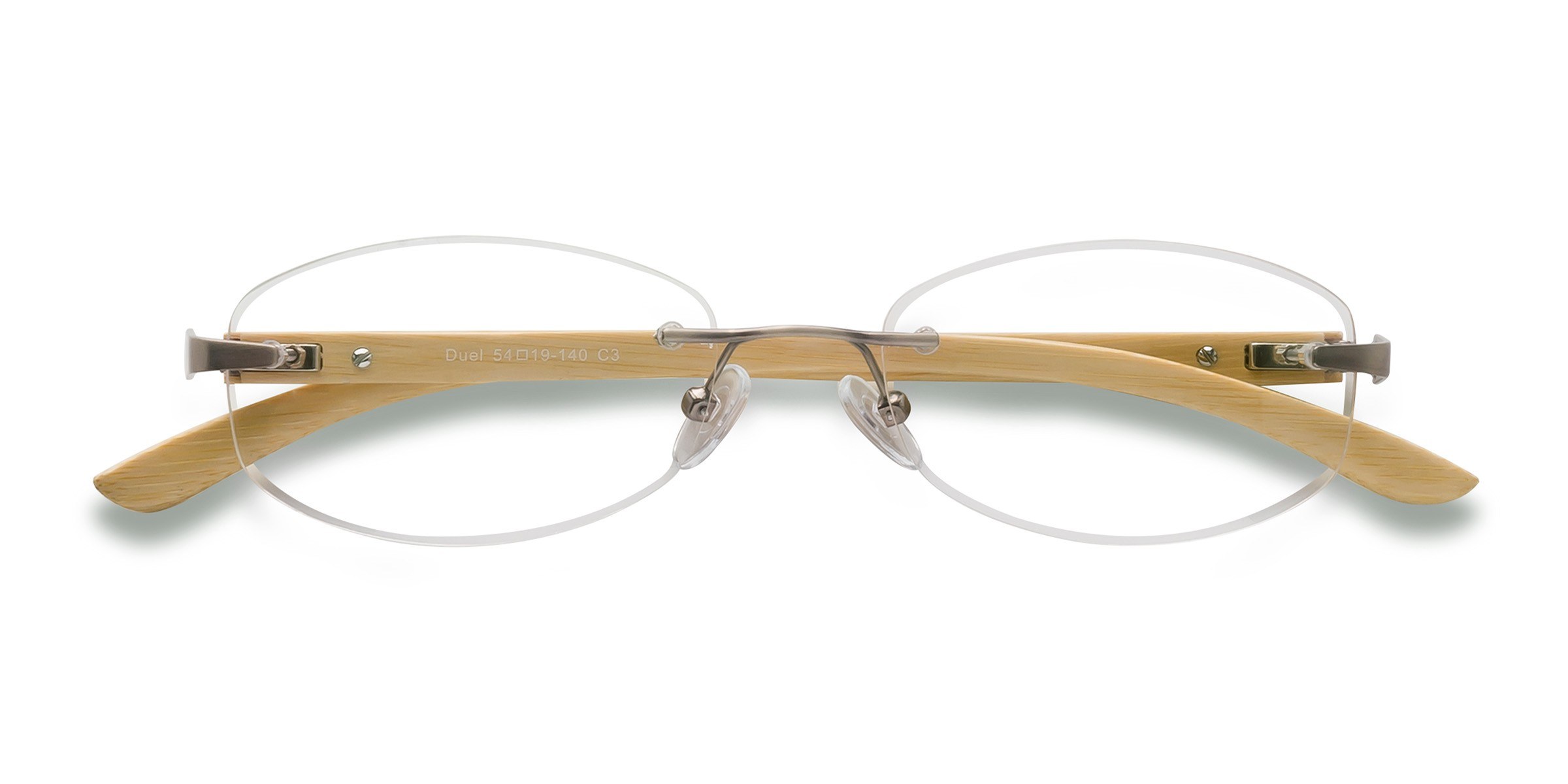 Silver Yellow Duel -  Wood-texture Eyeglasses