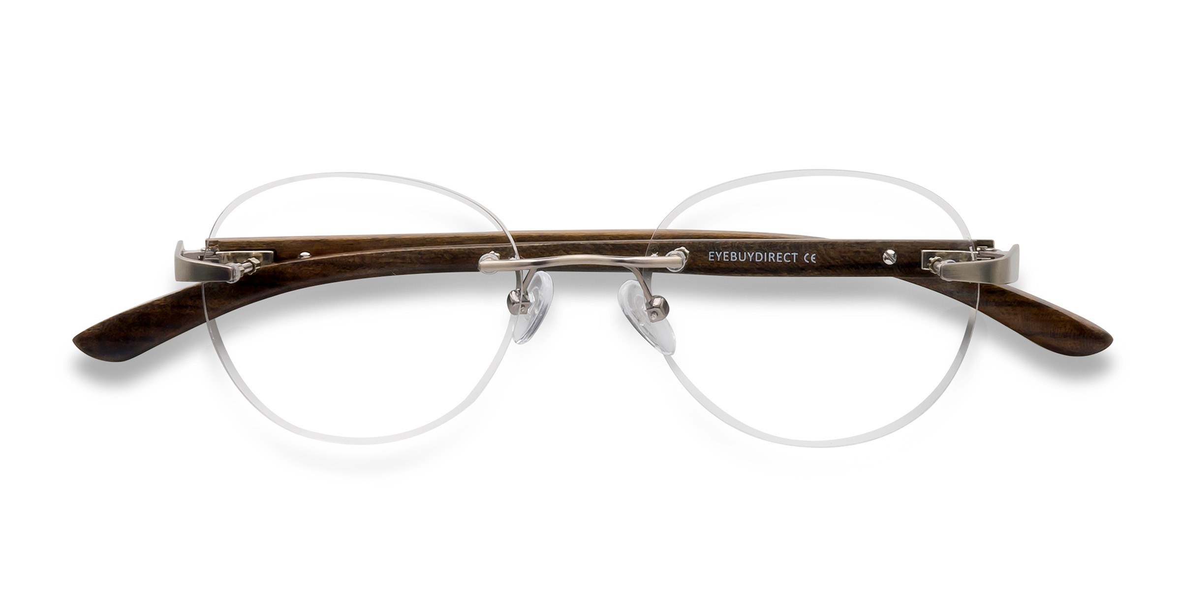 Matte Silver Fuse -  Wood-texture Eyeglasses