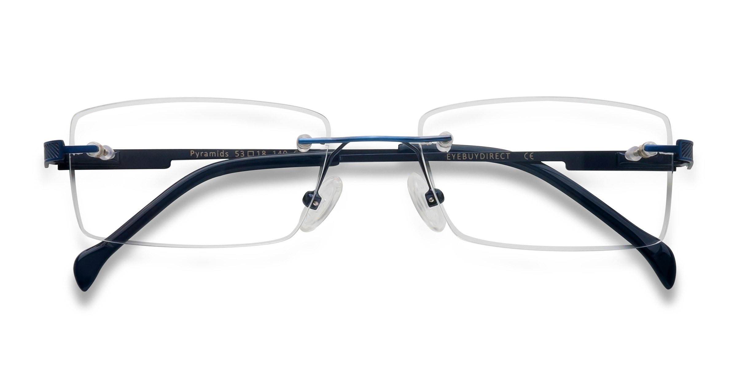 Blue Pyramids -  Metal Eyeglasses