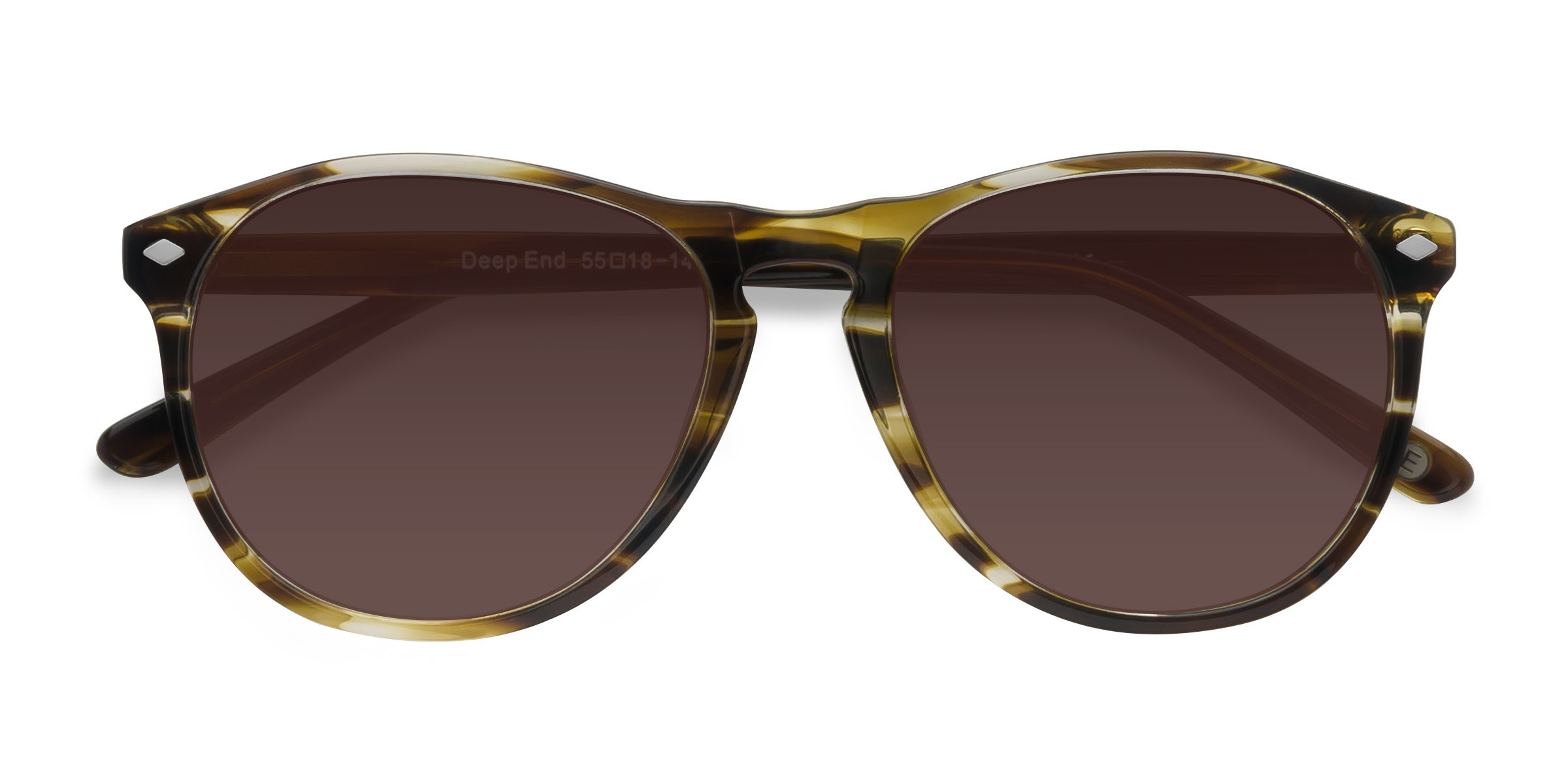 Brown Striped  Deep End -  Acétate Lunettes de soleil