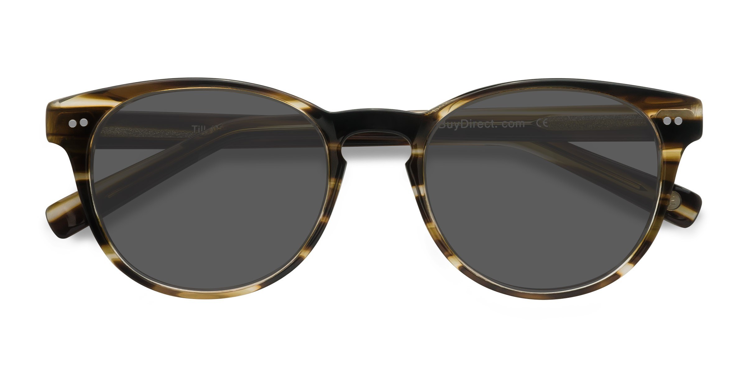 Brown Striped Till Dawn -  Acetate Sunglasses