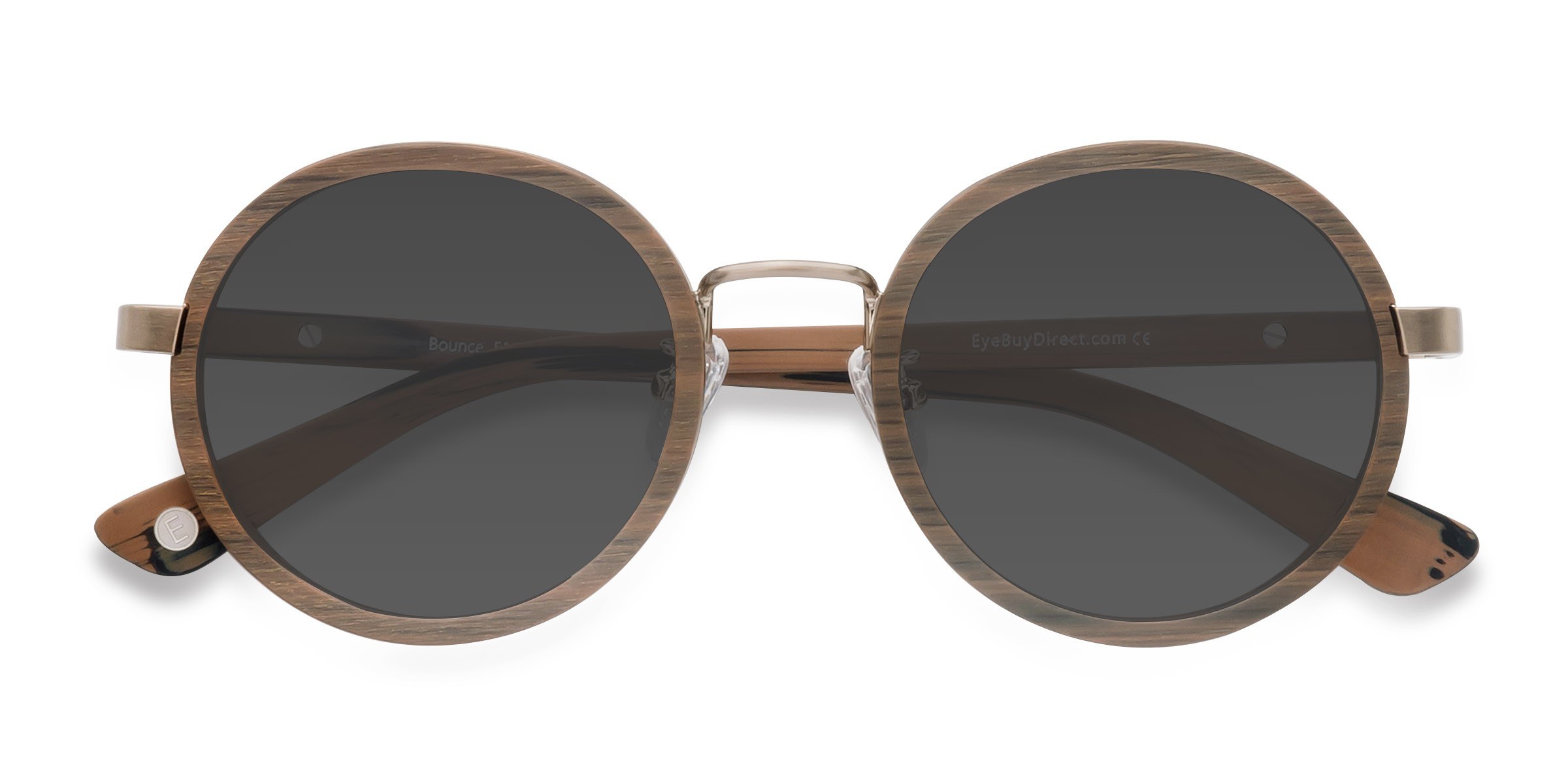 Brun Bounce -  Wood-texture Lunettes de soleil