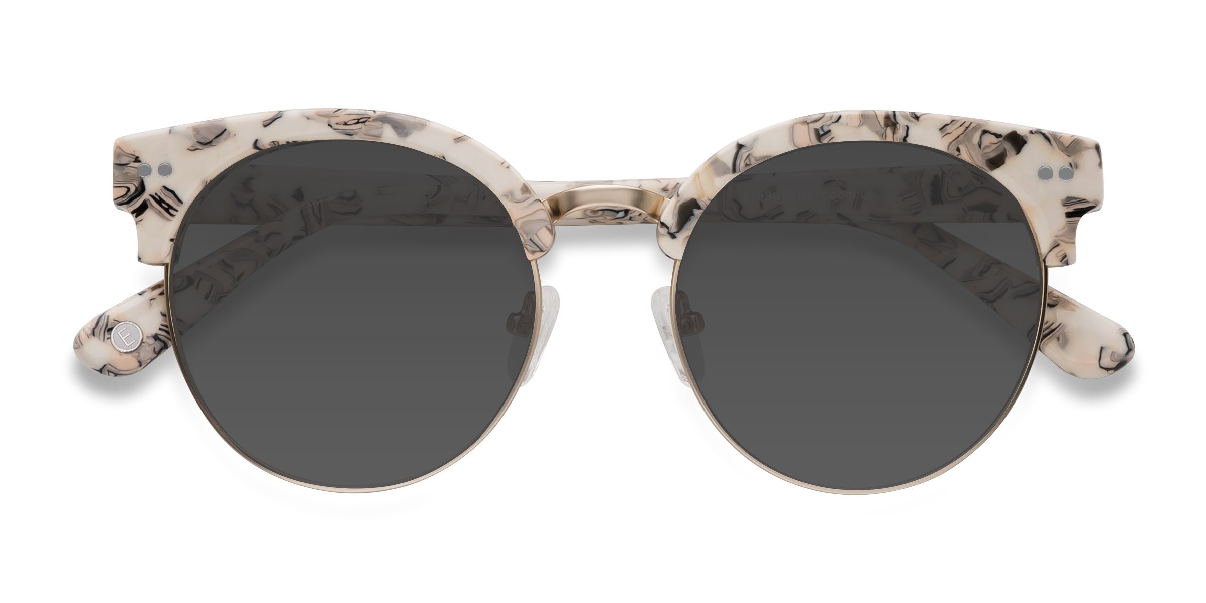 Ivory Floral Silicate - Metal Sunglasses