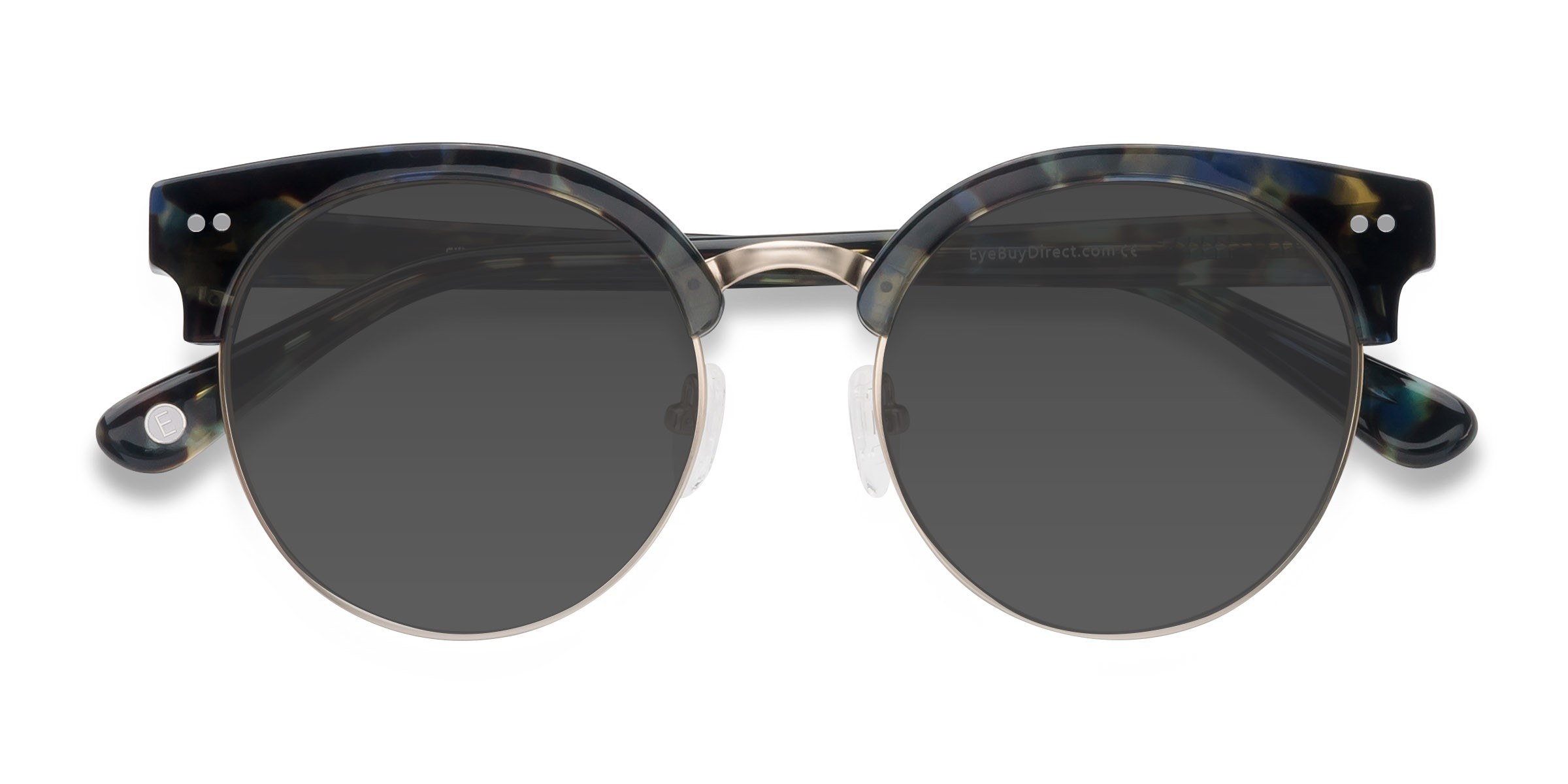 Blue Floral Silicate -  Metal Sunglasses