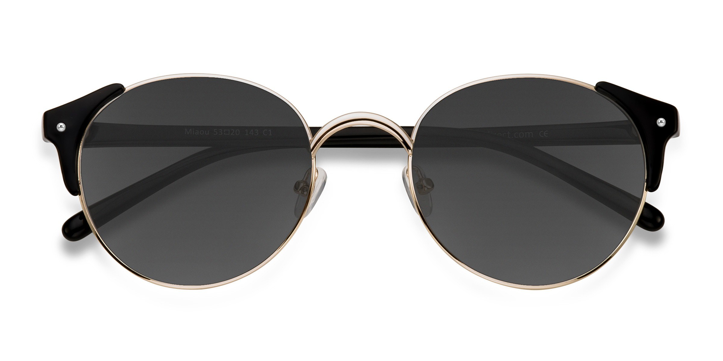 Golden Black Miaou -  Plastic-metal Sunglasses