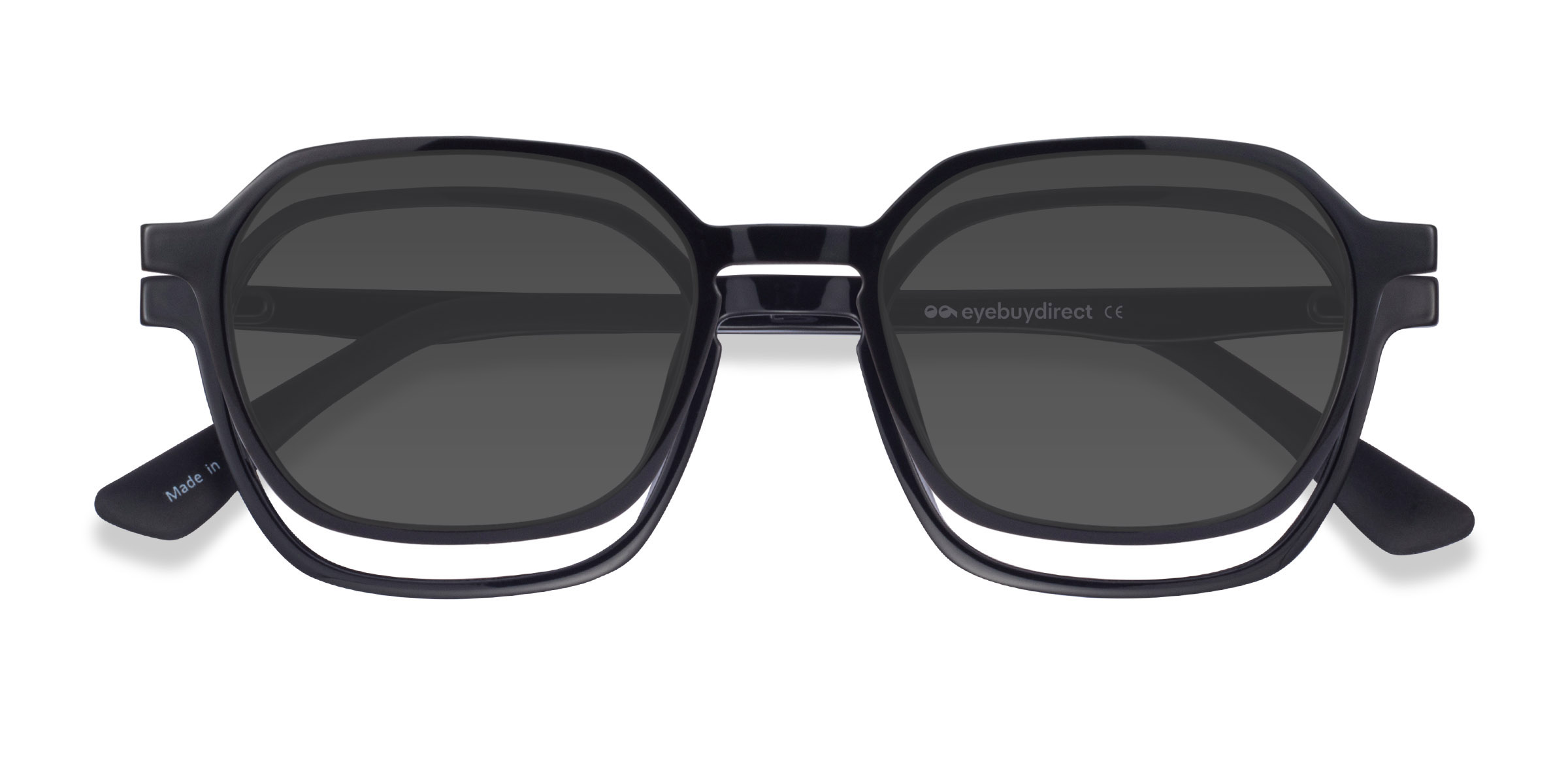 Noir Paseo Clip-On -  Plastique Lunettes de vue