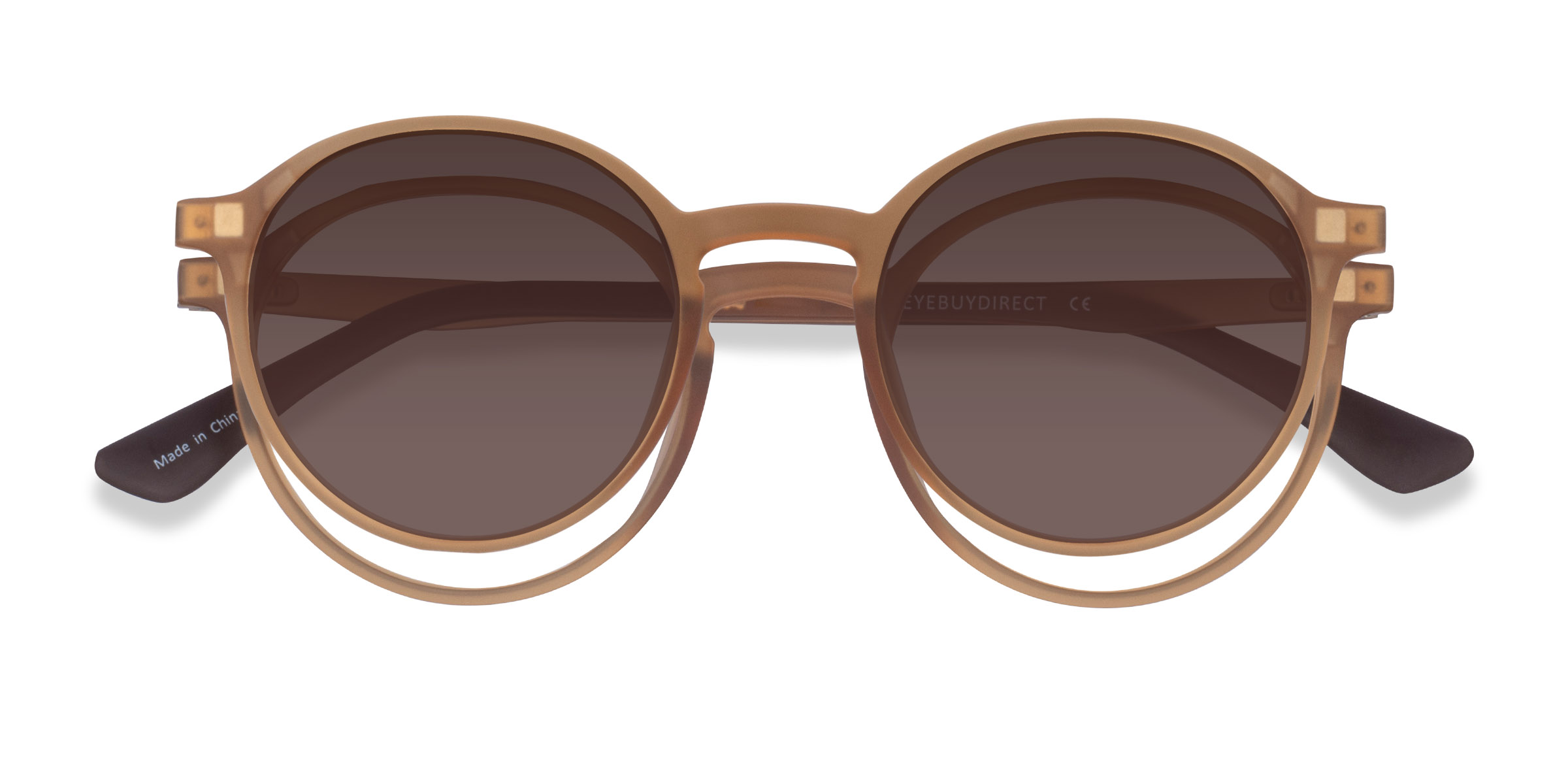 Clear Brown Hill Clip-On -  Plastique Lunettes de vue