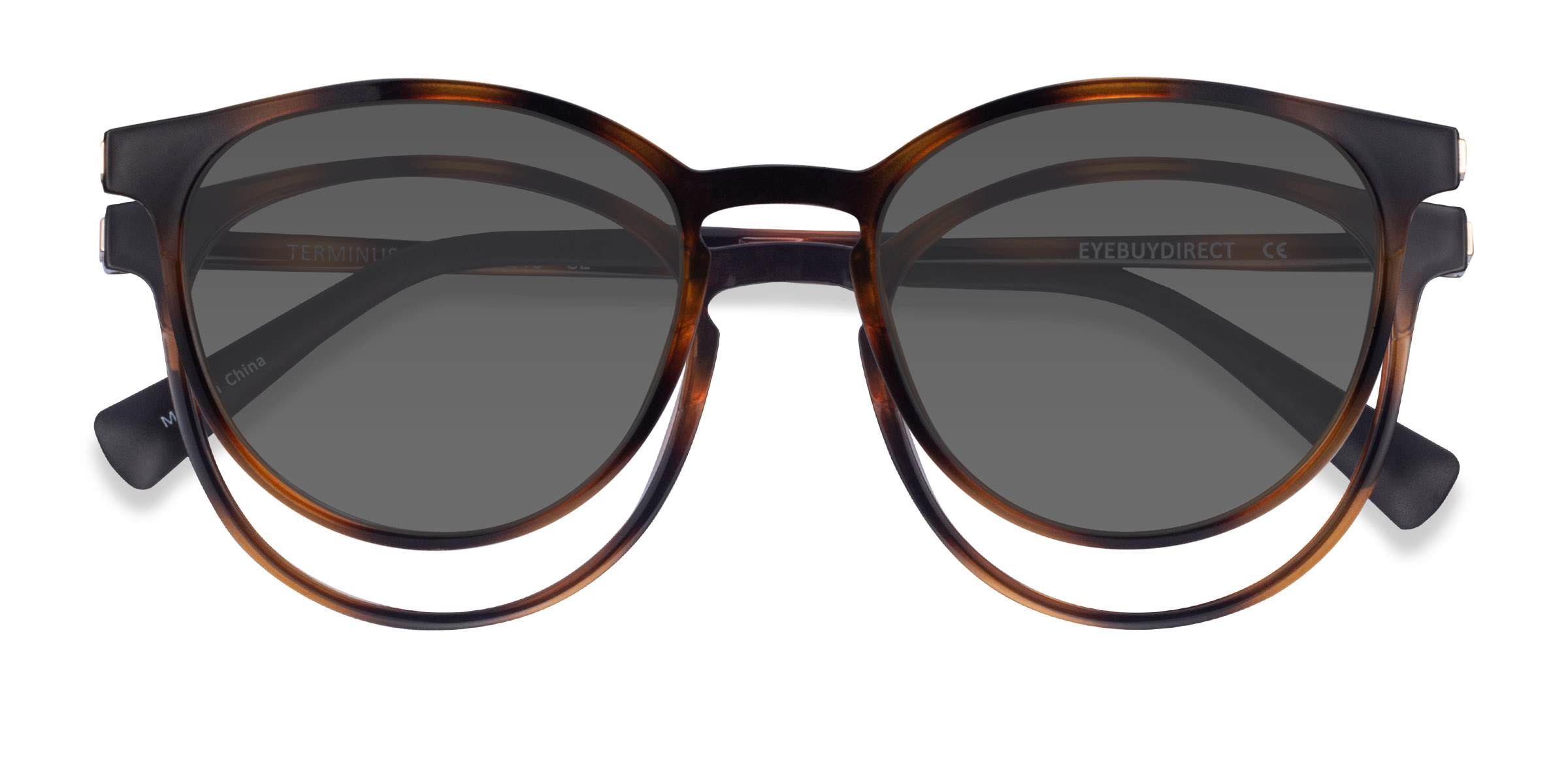 Tortoise Terminus Clip-On -  Plastic Eyeglasses