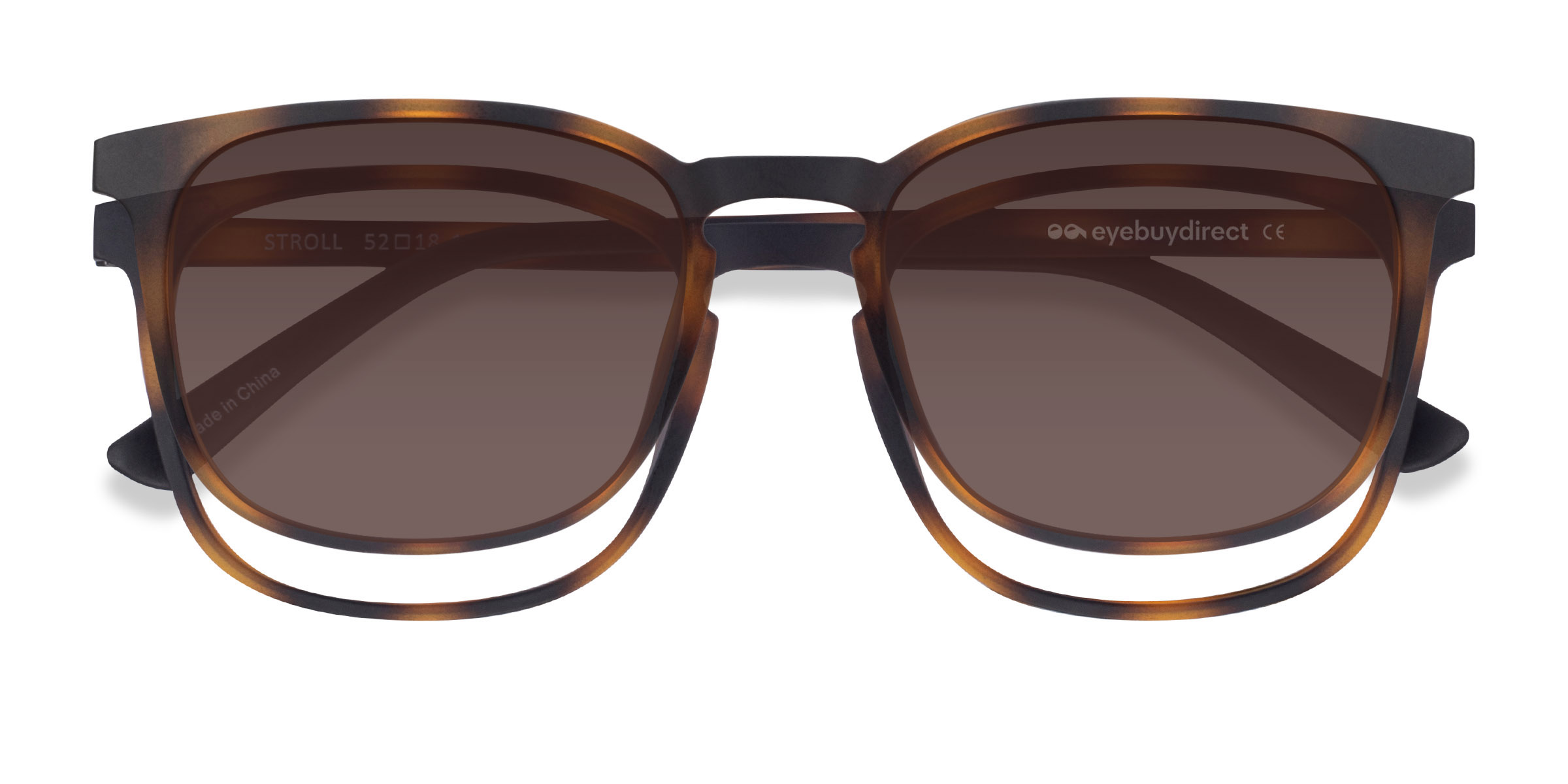 Tortoise Stroll Clip-On -  Plastic Eyeglasses