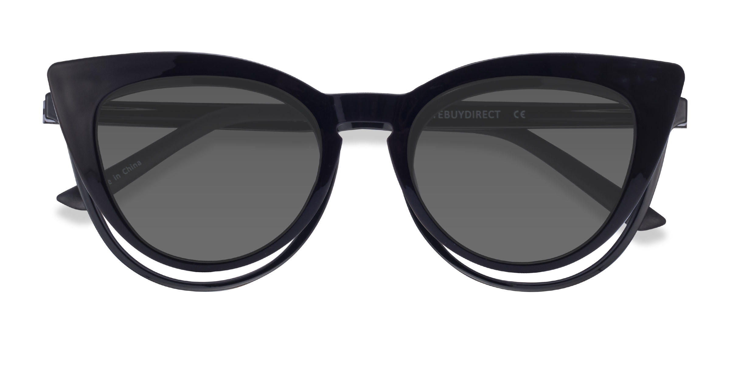 Noir Patio Clip-On -  Plastique Lunettes de vue