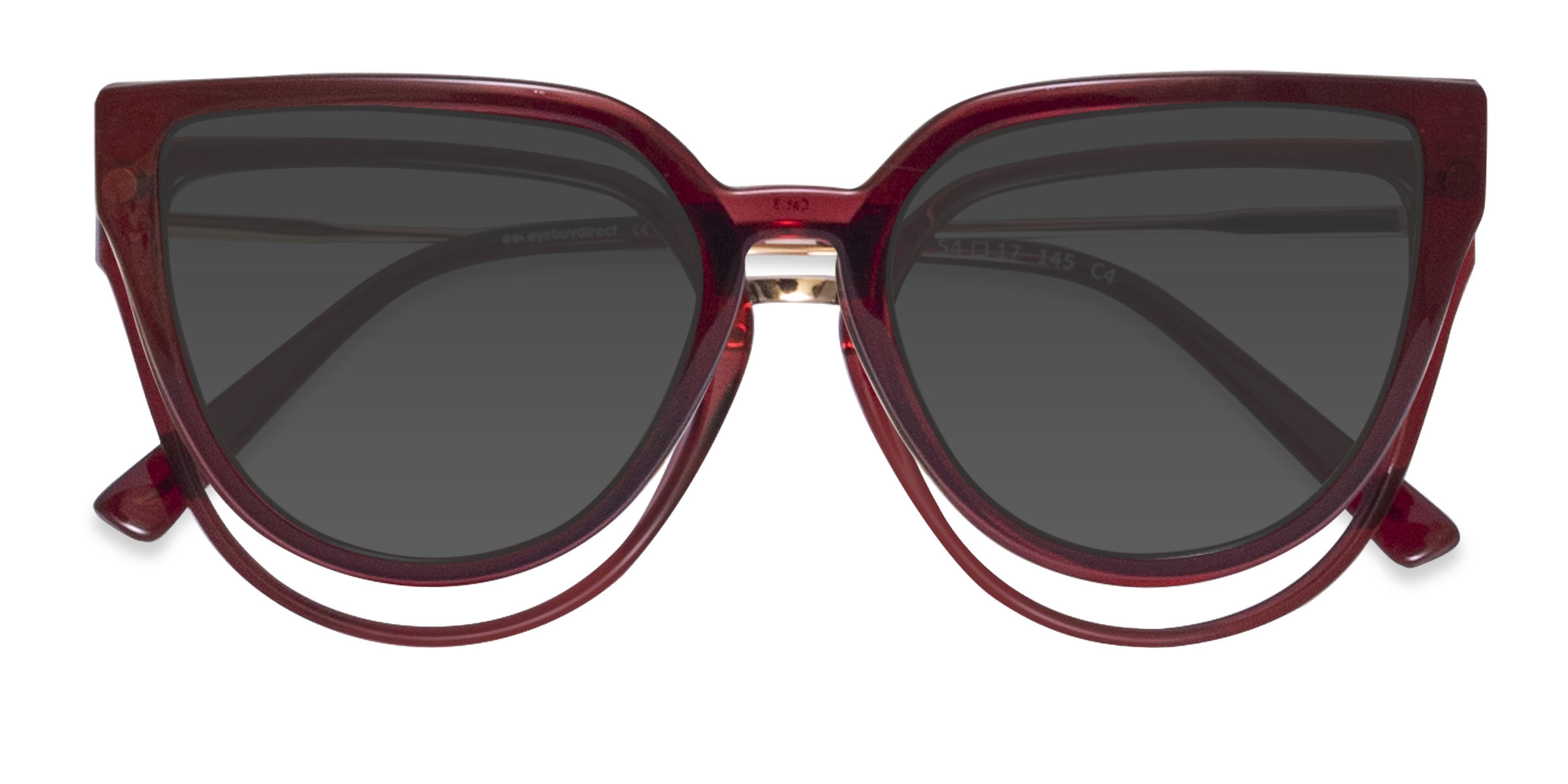 Red Vive Clip-On -  Metal Eyeglasses