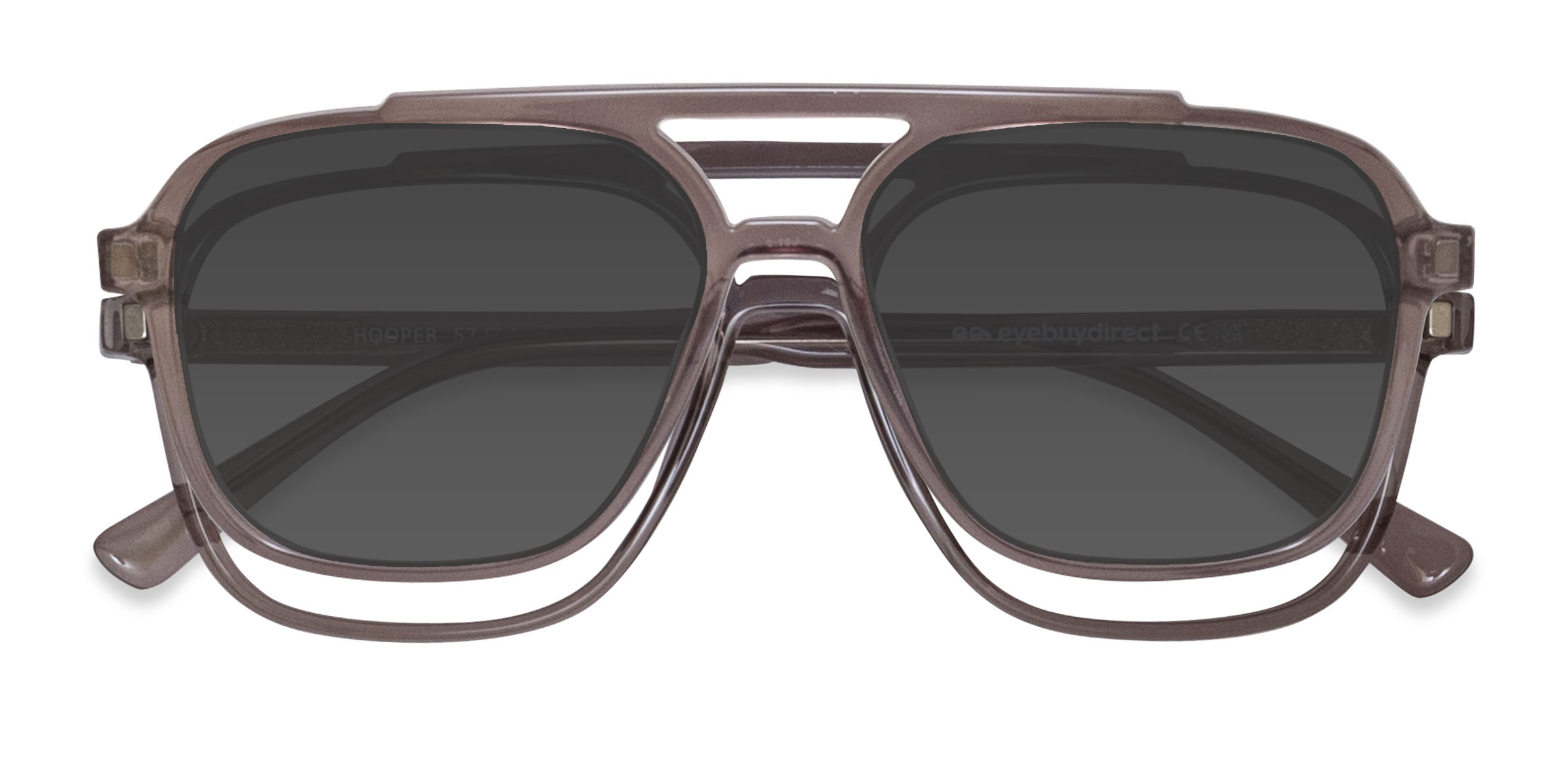 Gray Hooper Clip-On -  Plastic Eyeglasses