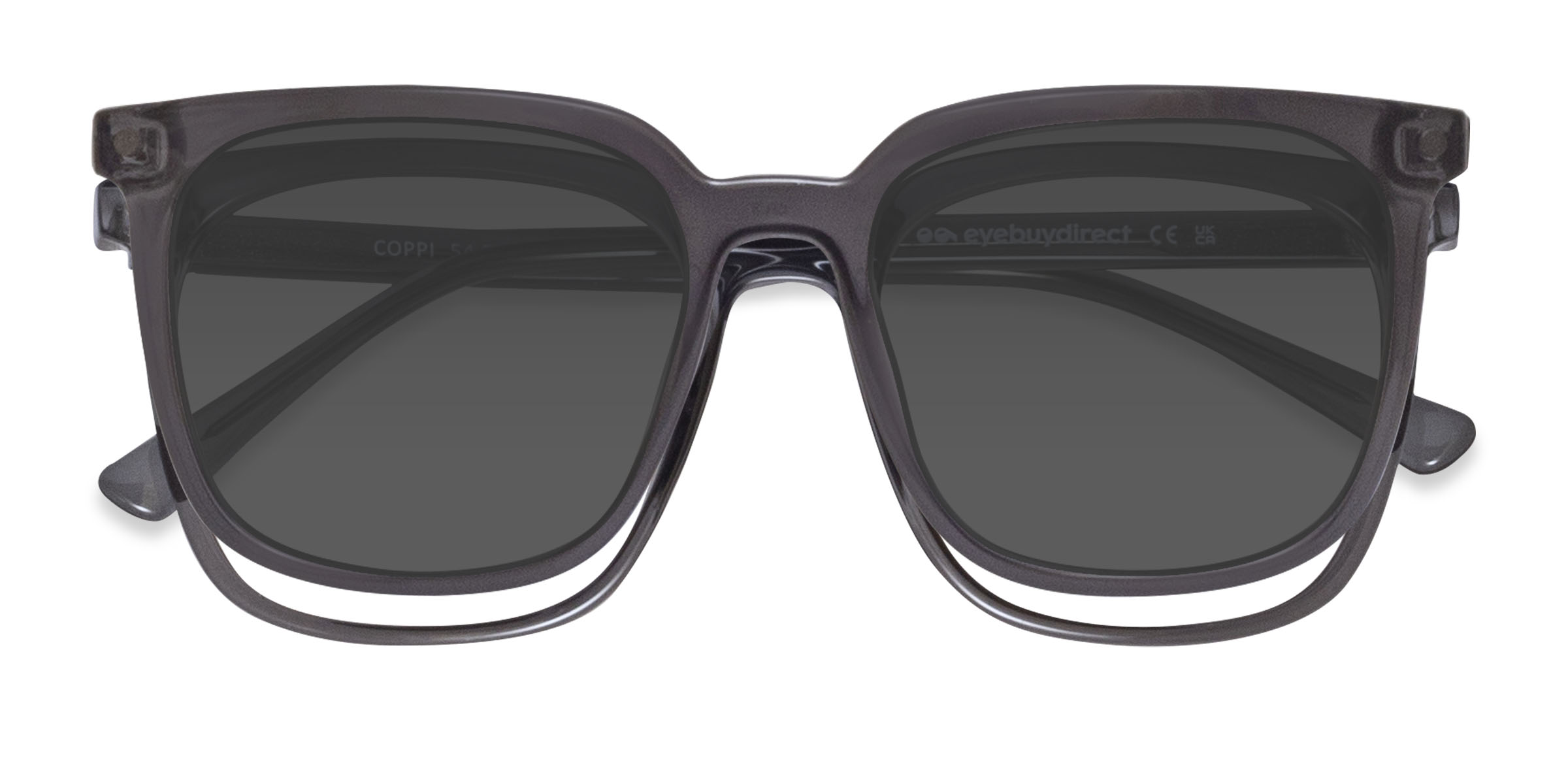 Gray Coppi Clip-On -  Plastic Eyeglasses
