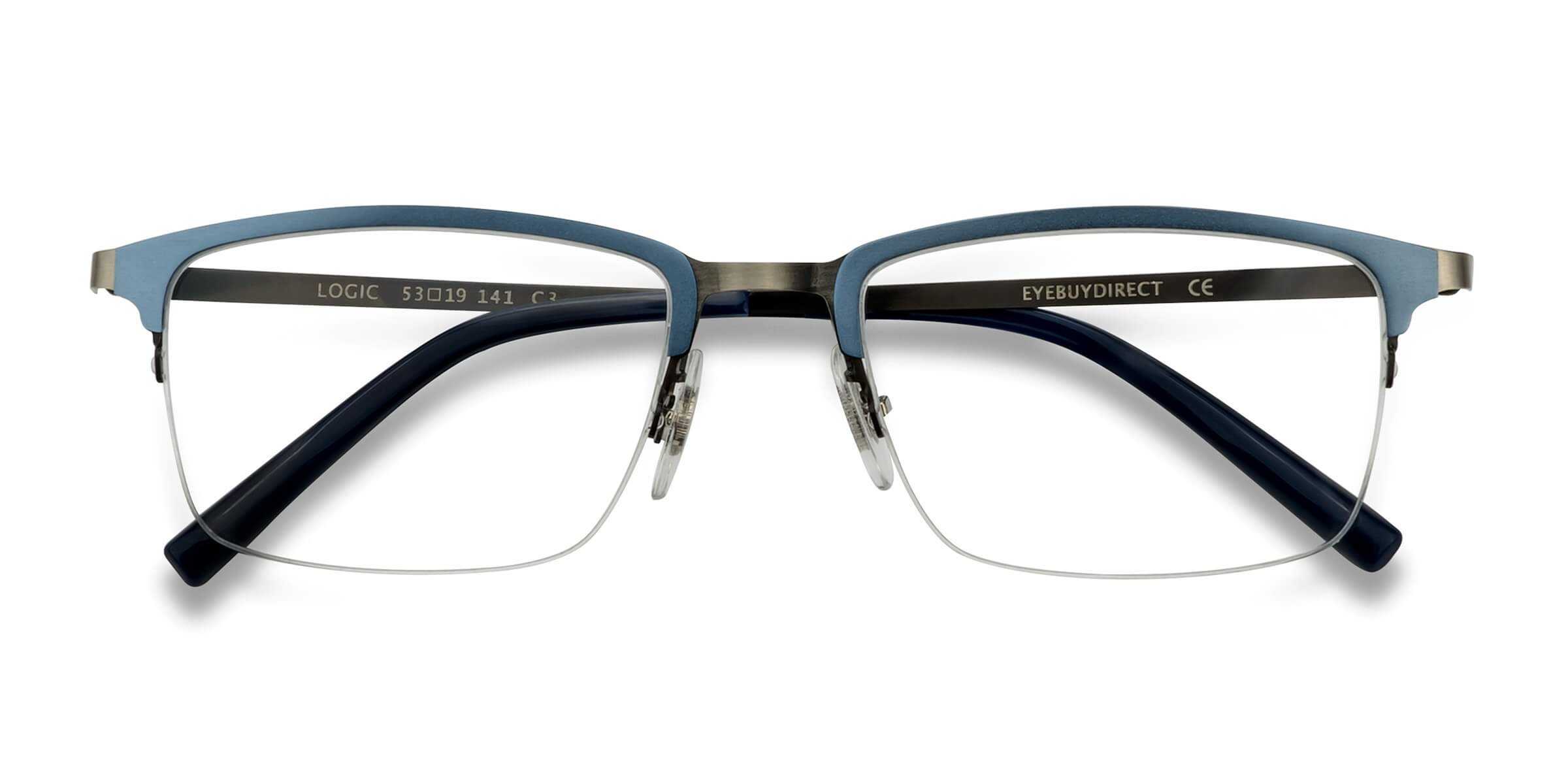 Matte Blue Logic -  Metal Eyeglasses