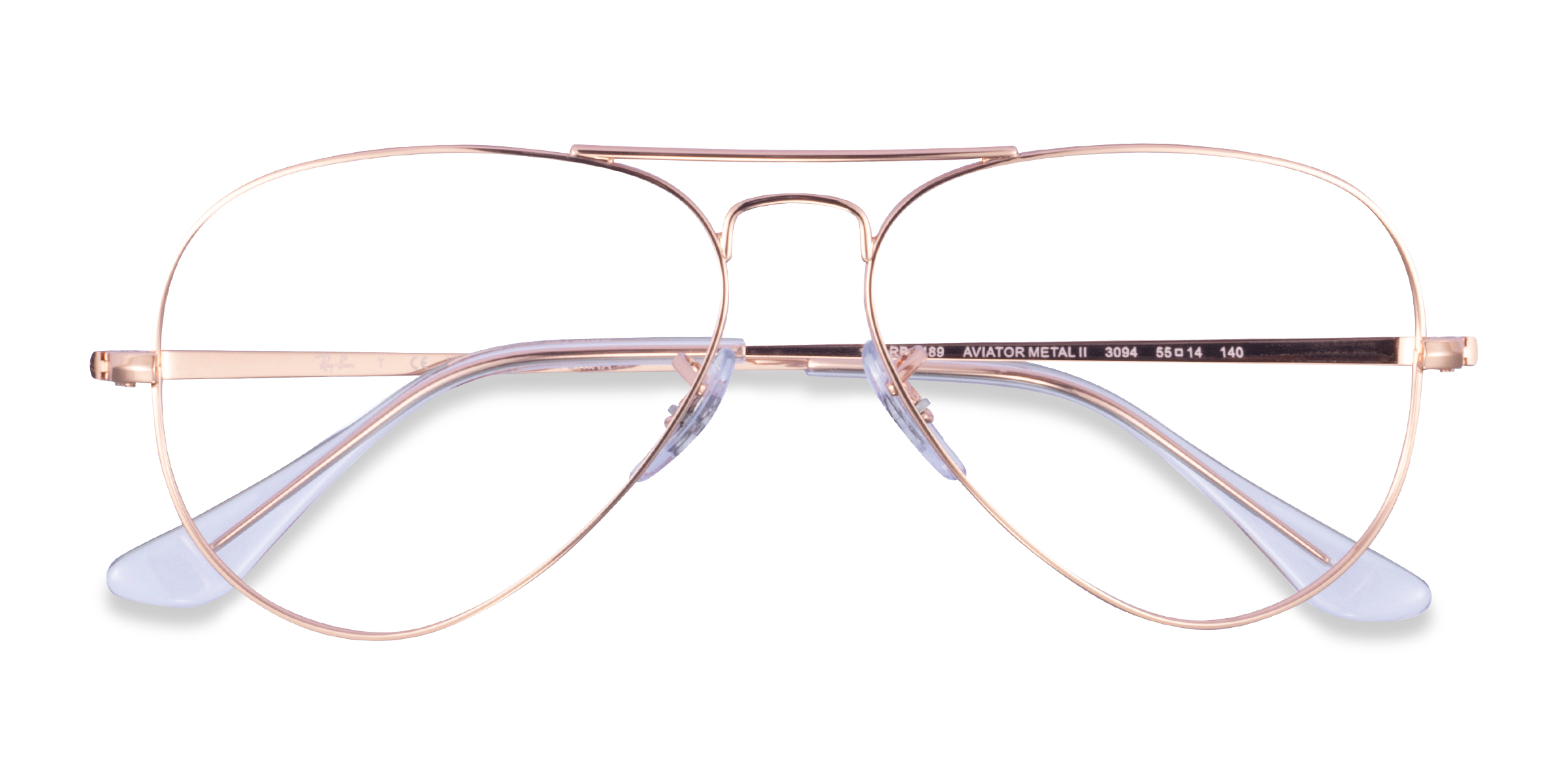 Rose Gold Ray-Ban Aviator Metal II -  Metal Eyeglasses
