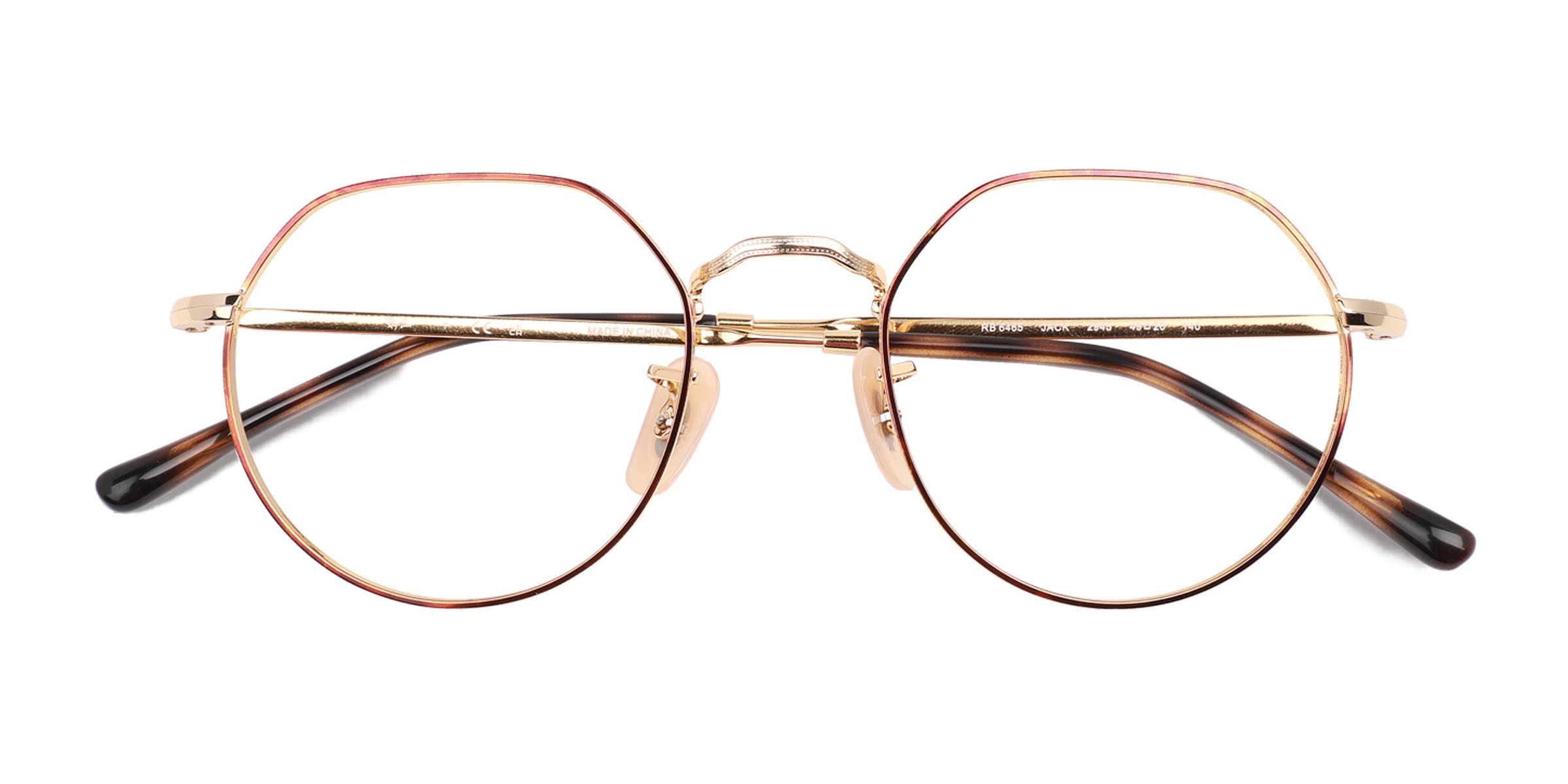 Tortoise On Arista Ray-Ban RB6465 Jack -  Metal Eyeglasses