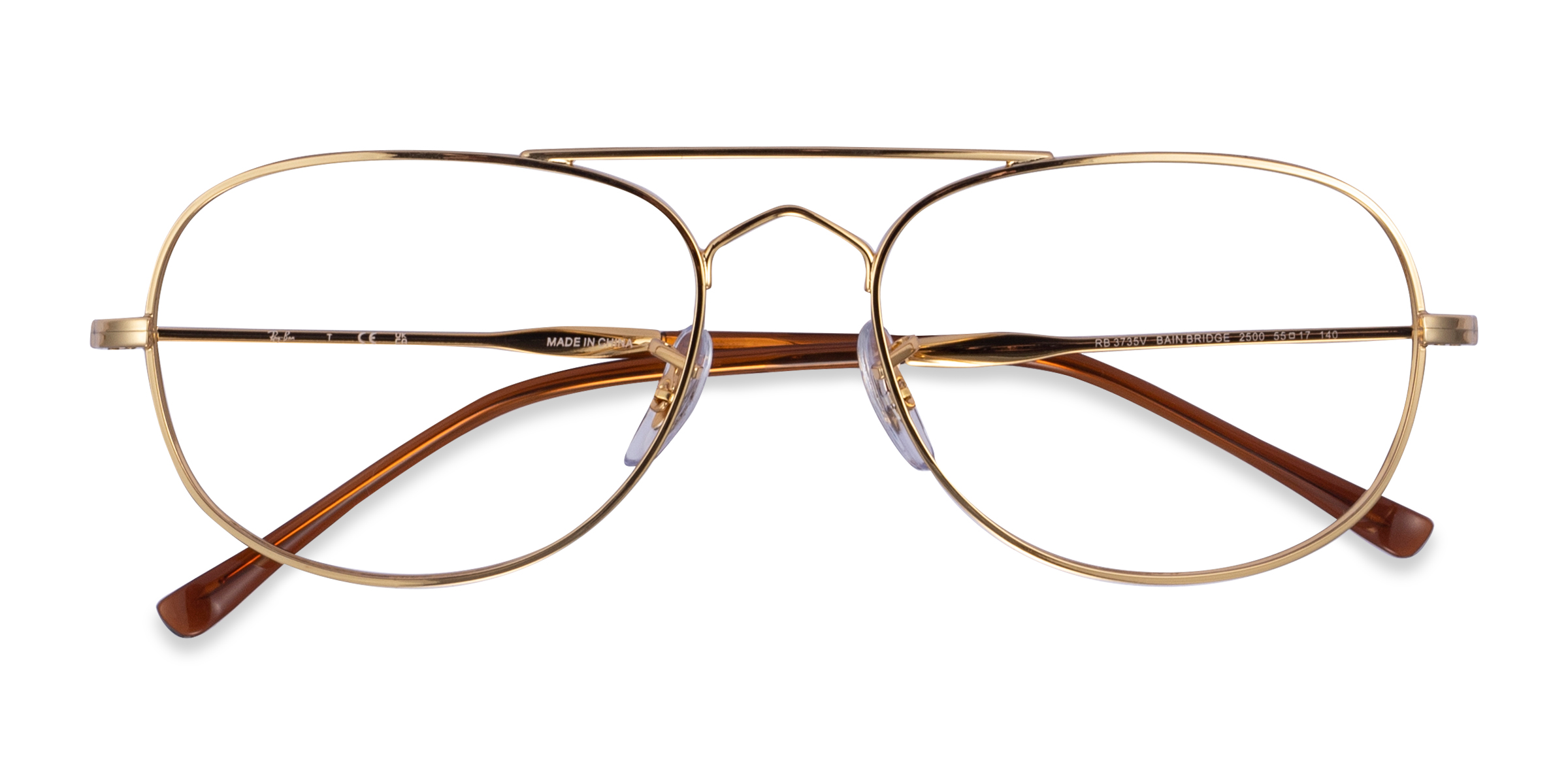 Gold Ray-Ban RB3735V Bain Bridge -  Metal Eyeglasses