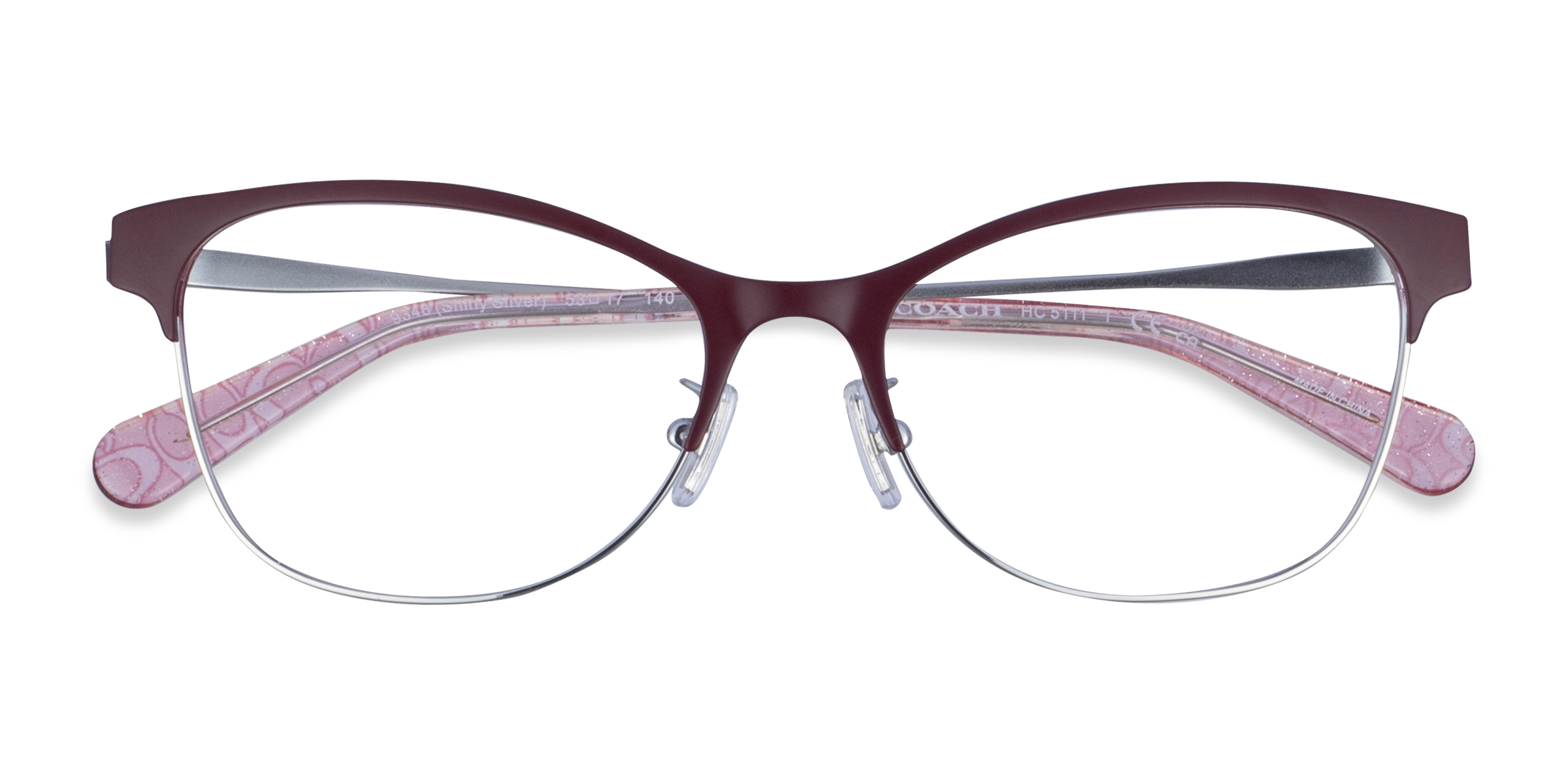 Burgundy Silver Coach HC5111 -  Metal Eyeglasses