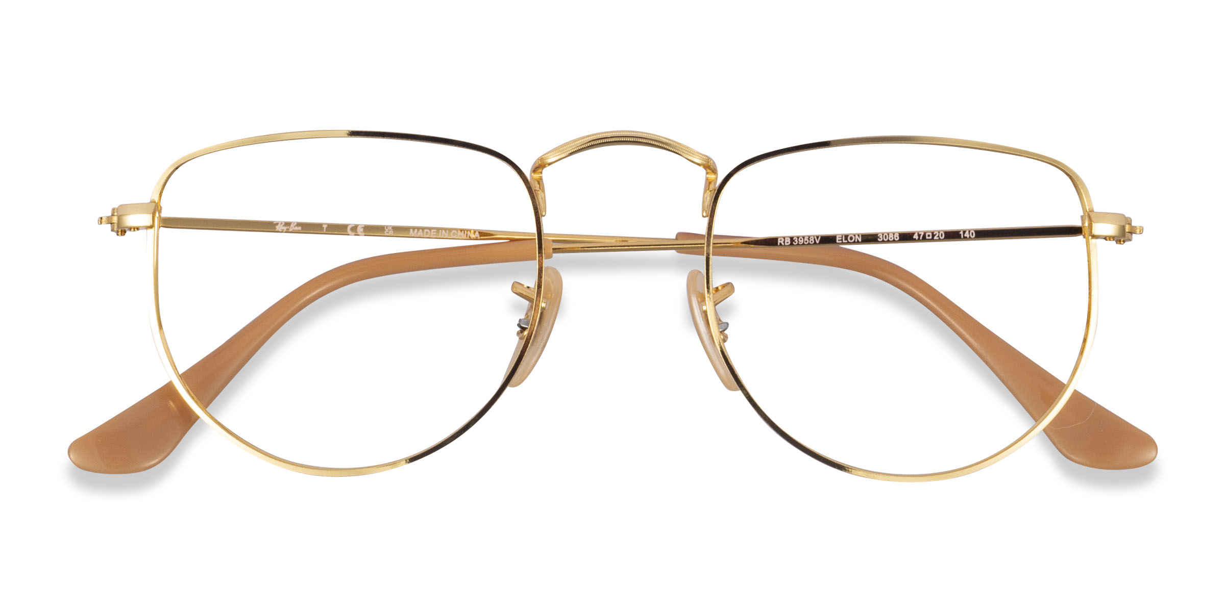 Doré Ray-Ban RB3958V Elon -  Métal Lunettes de vue