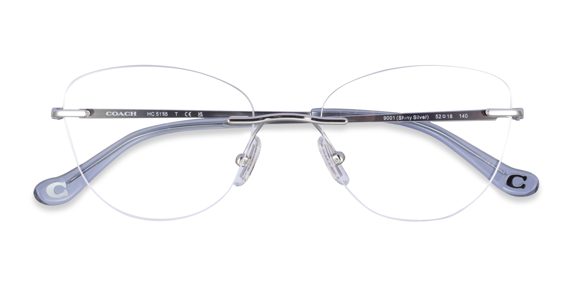 Shiny Silver Coach HC5185 -  Metal Eyeglasses