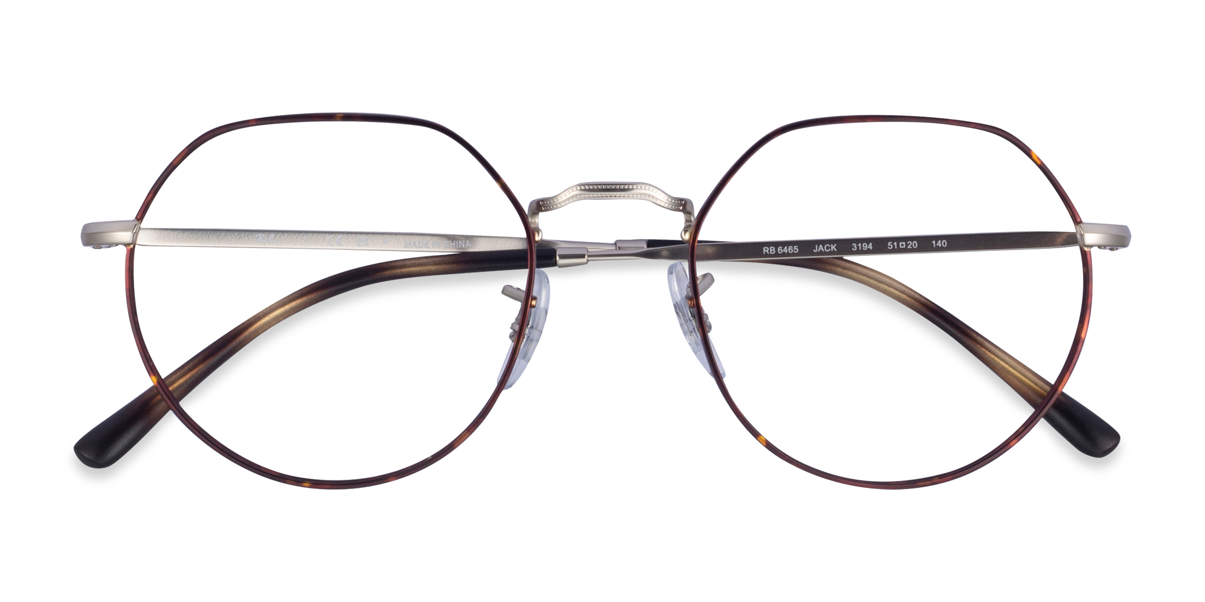 Silver Tortoise Ray-Ban RB6465 Jack -  Métal Lunettes de vue