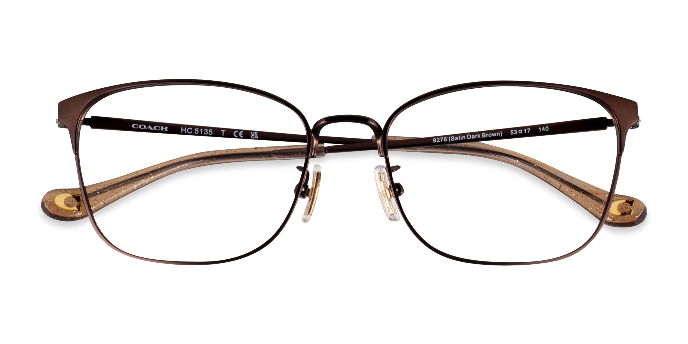 Satin Dark Brown Coach HC5135 -  Metal Eyeglasses