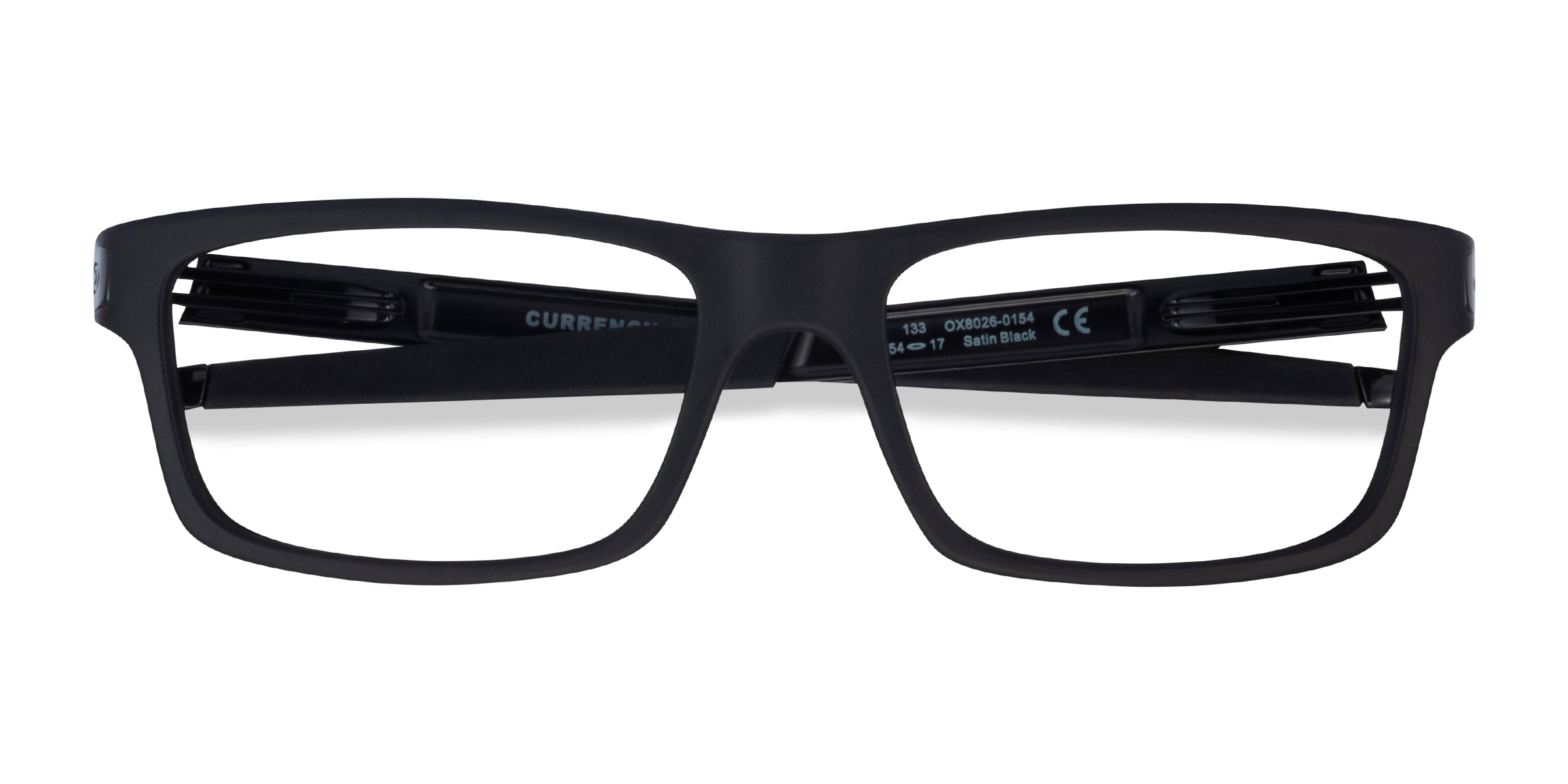 Satin Black Oakley Currency -  Plastic Eyeglasses