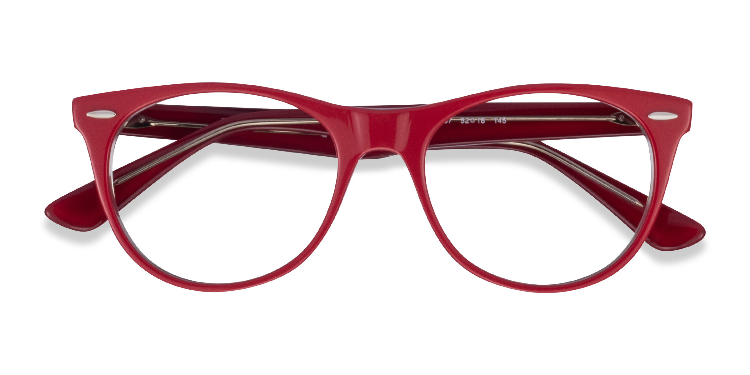 Red Transparent Ray-Ban RB2185V -  Acétate Lunettes de vue