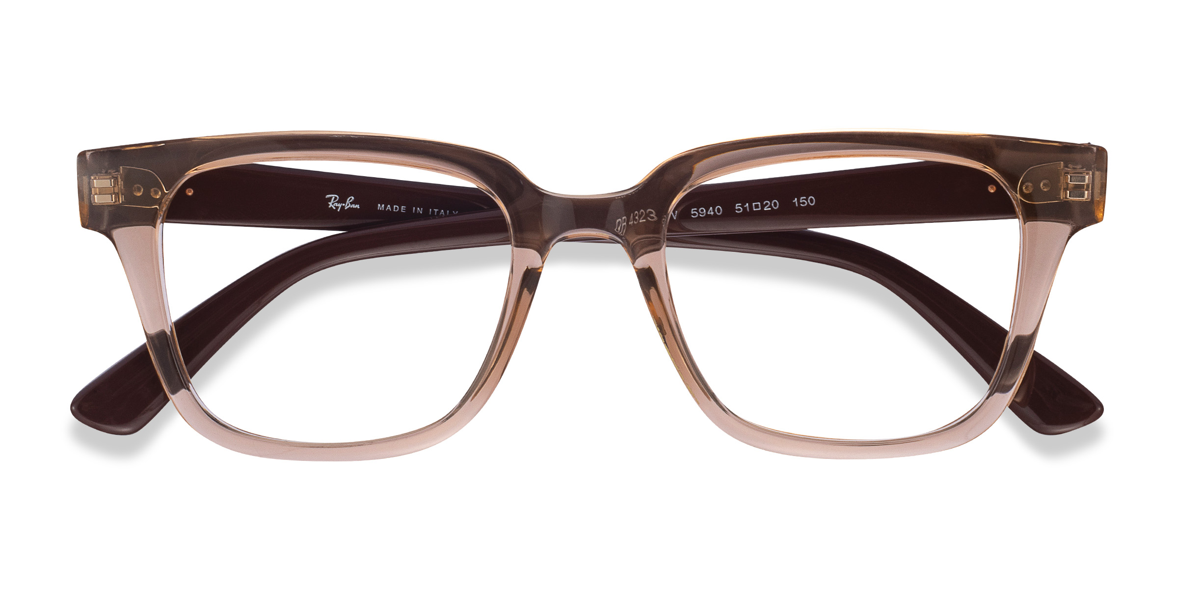Clear Brown Ray-Ban RB4323V -  Plastique Lunettes de vue