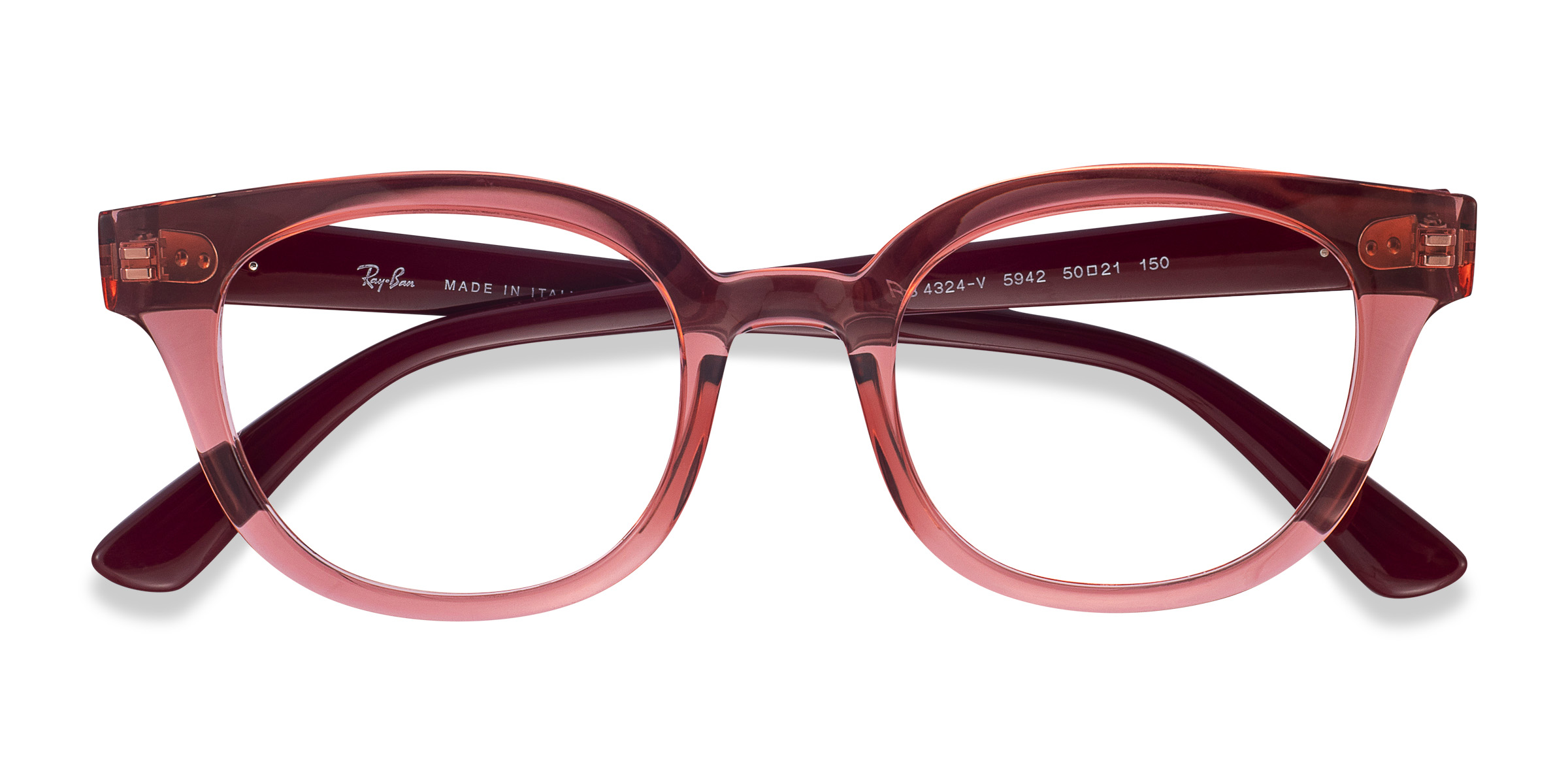 Clear Pink Ray-Ban RB4324V -  Plastique Lunettes de vue