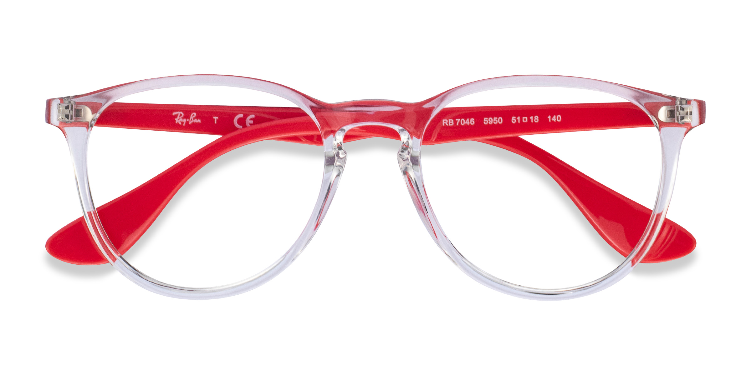 Clear Red Ray-Ban RB7046 - Plastique Lunettes de vue