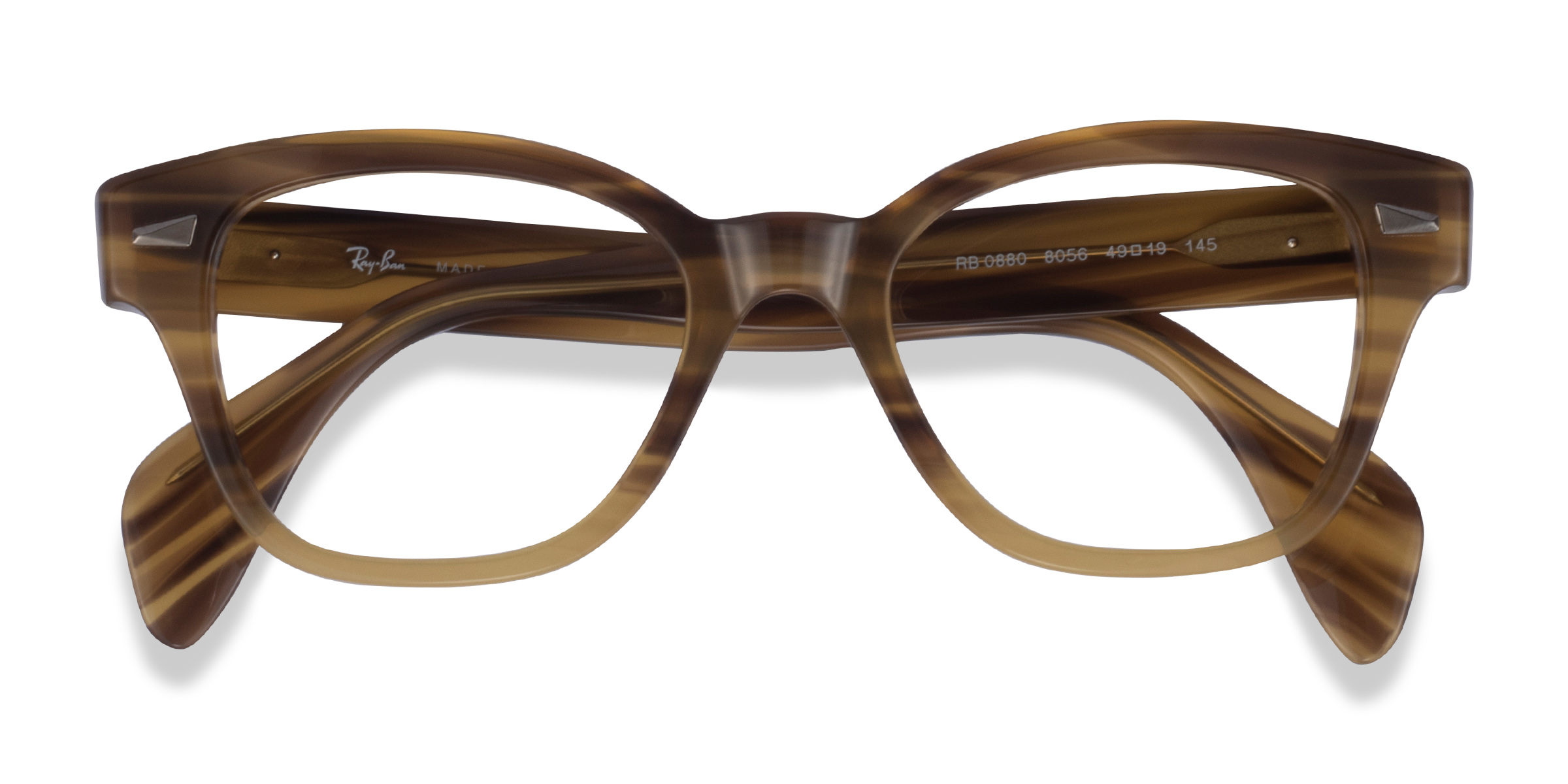 Light Brown Striped Ray-Ban RB0880 -  Acétate Lunettes de vue