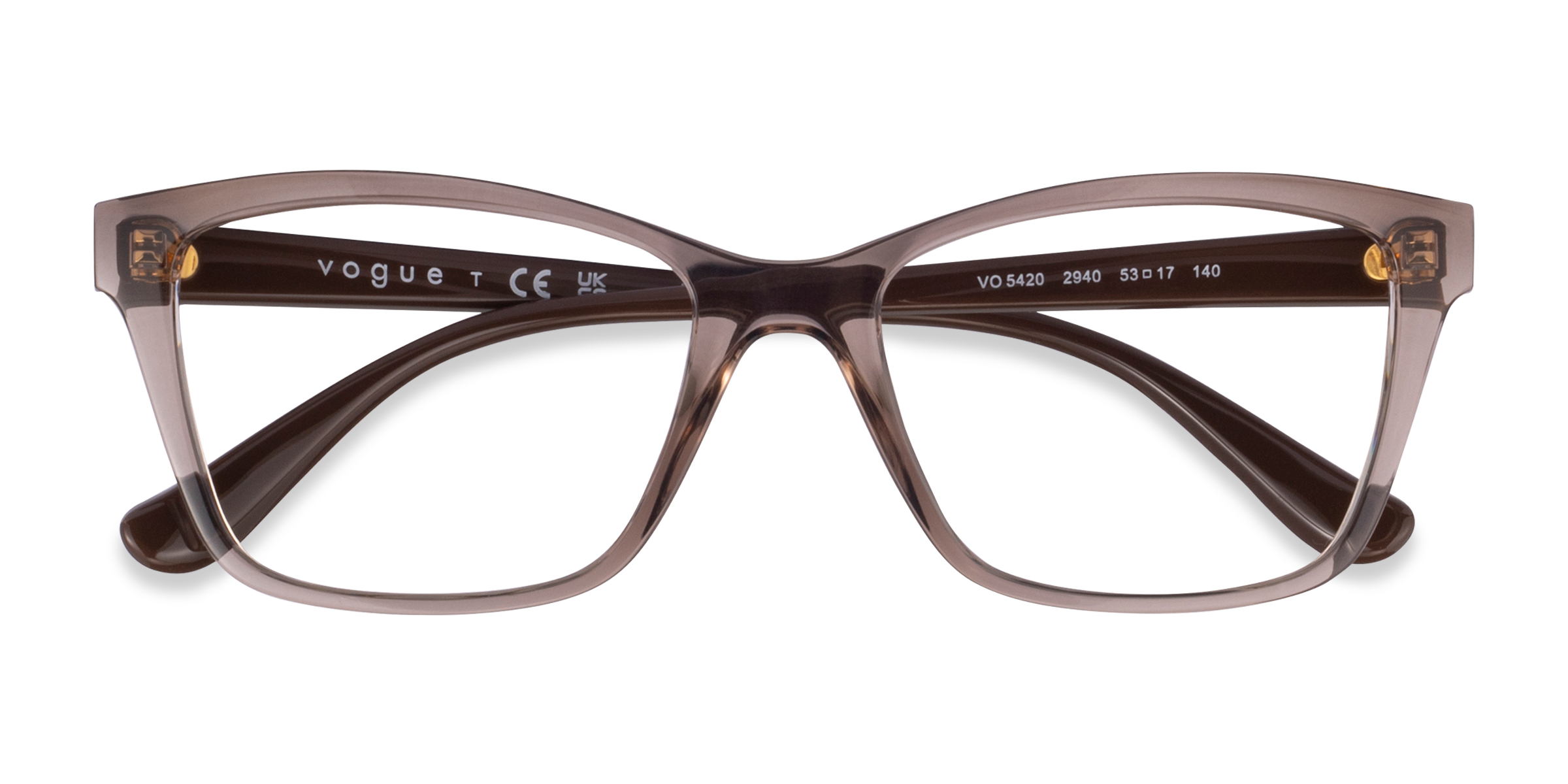 Transparent Brown Vogue Eyewear VO5420 -  Plastic Eyeglasses