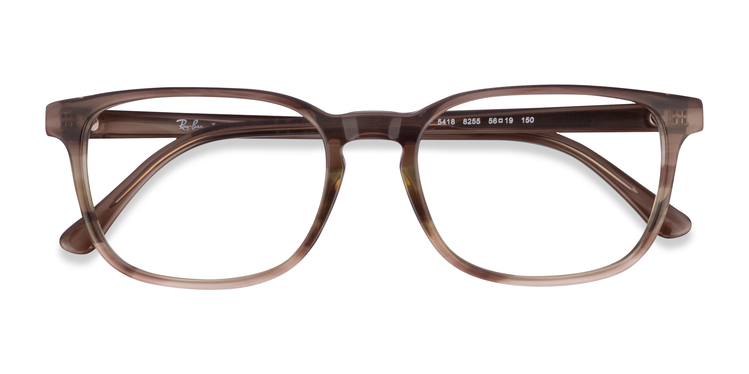 Striped Brown Ray-Ban RB5418 - Acétate Lunettes de vue