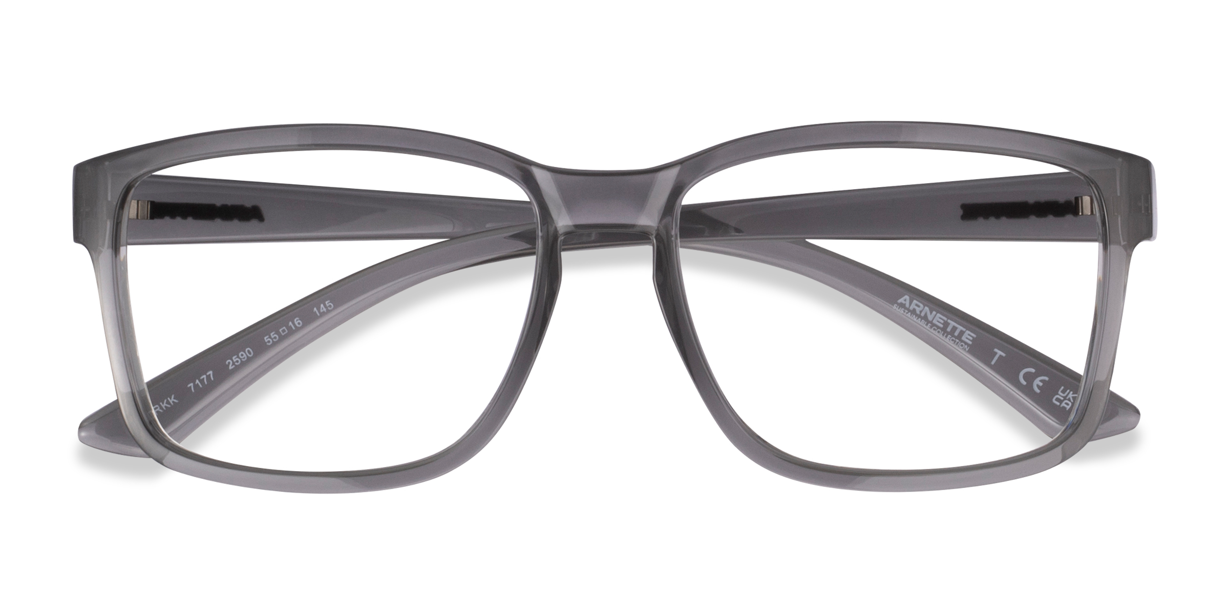 Shiny Transparent Gray ARNETTE Dirkk -  Plastique Lunettes de vue