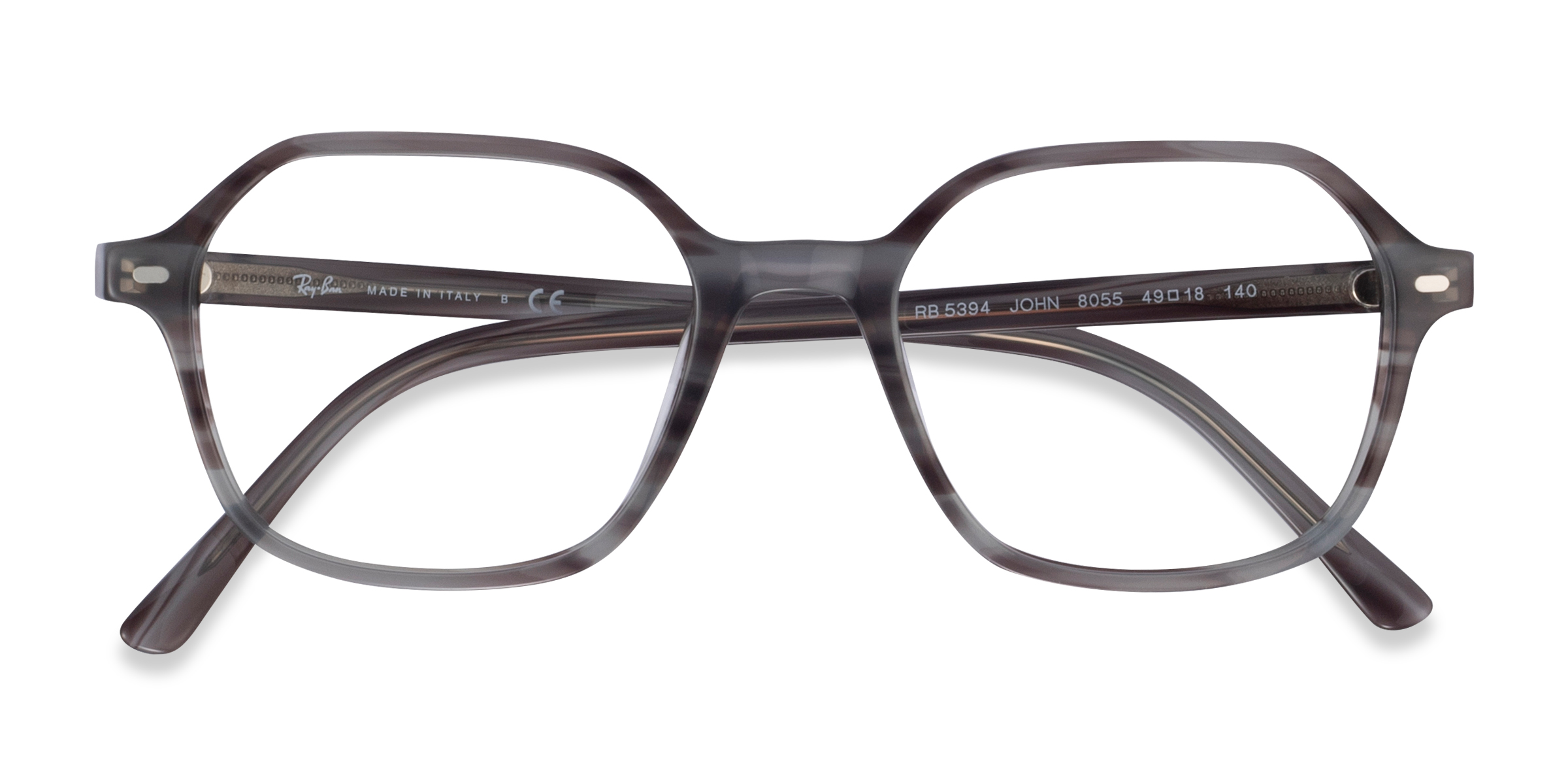Striped Gray Ray-Ban RB5394 John -  Acétate Lunettes de vue