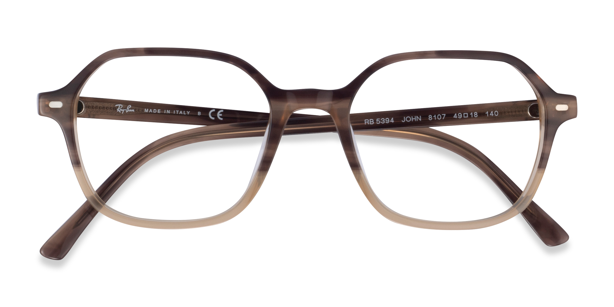 Gradient Brown Tortoise Ray-Ban RB5394 John -  Acétate Lunettes de vue